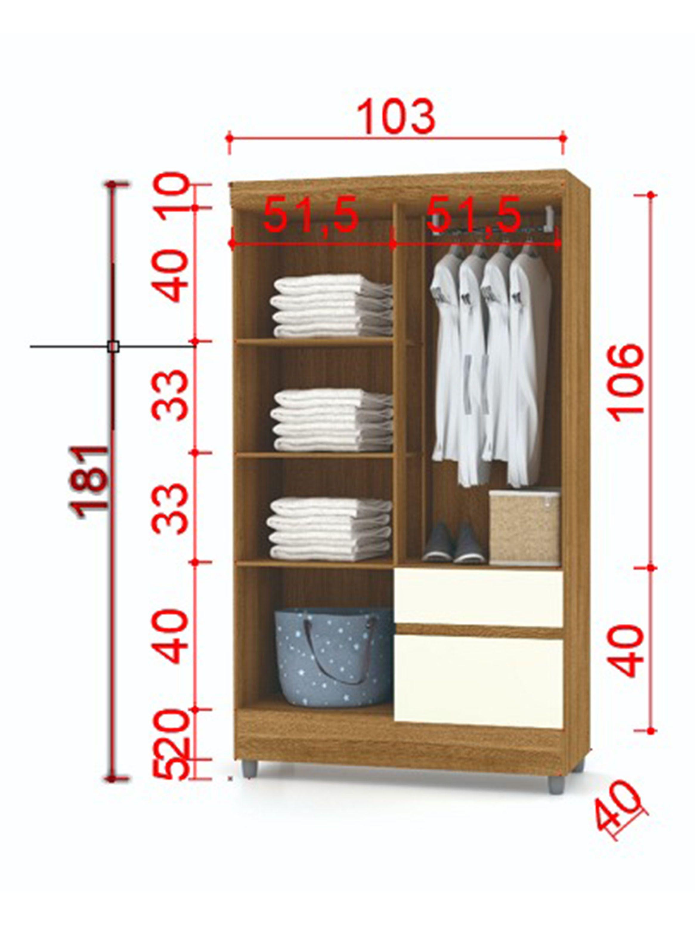 Clóset Ideal 4 Puertas 2 Cajones-1