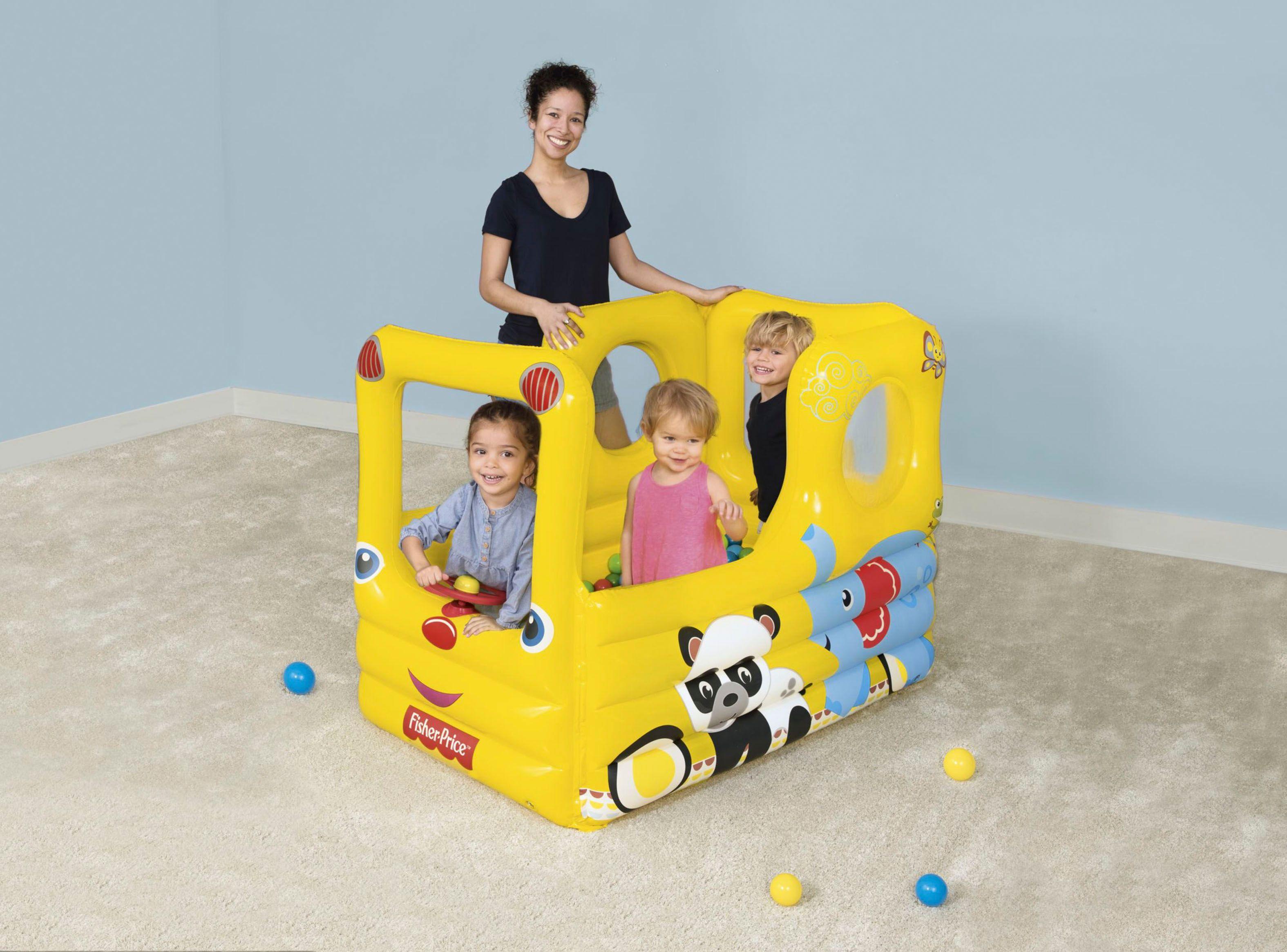 Bus Bestway Inflable Escuela con Pelotas Fisher Price-3