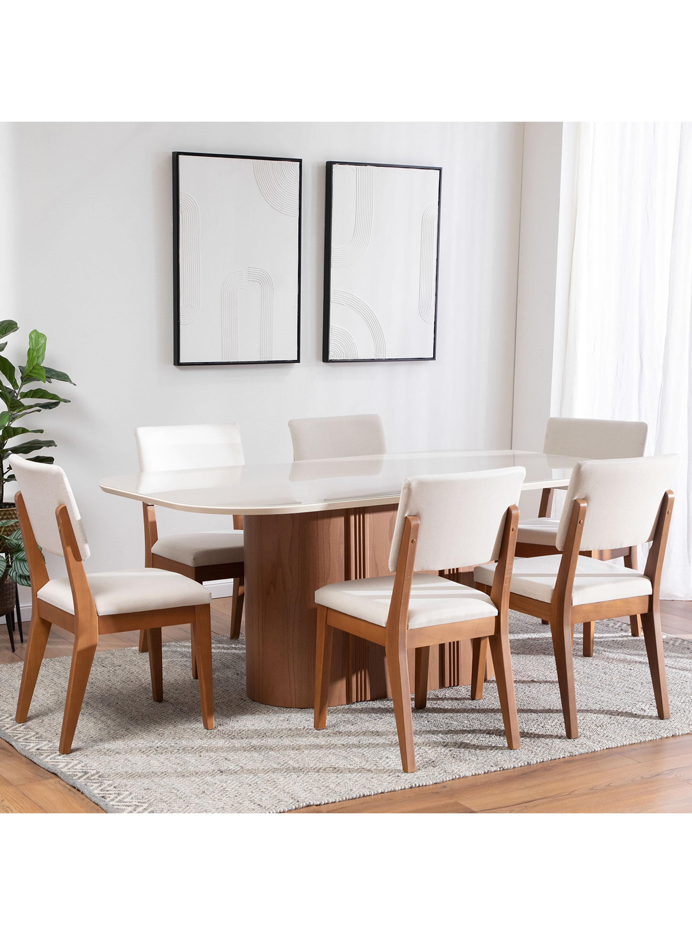 Juego de Comedor Kalina 1.8 + 6 Sillas Ella-4