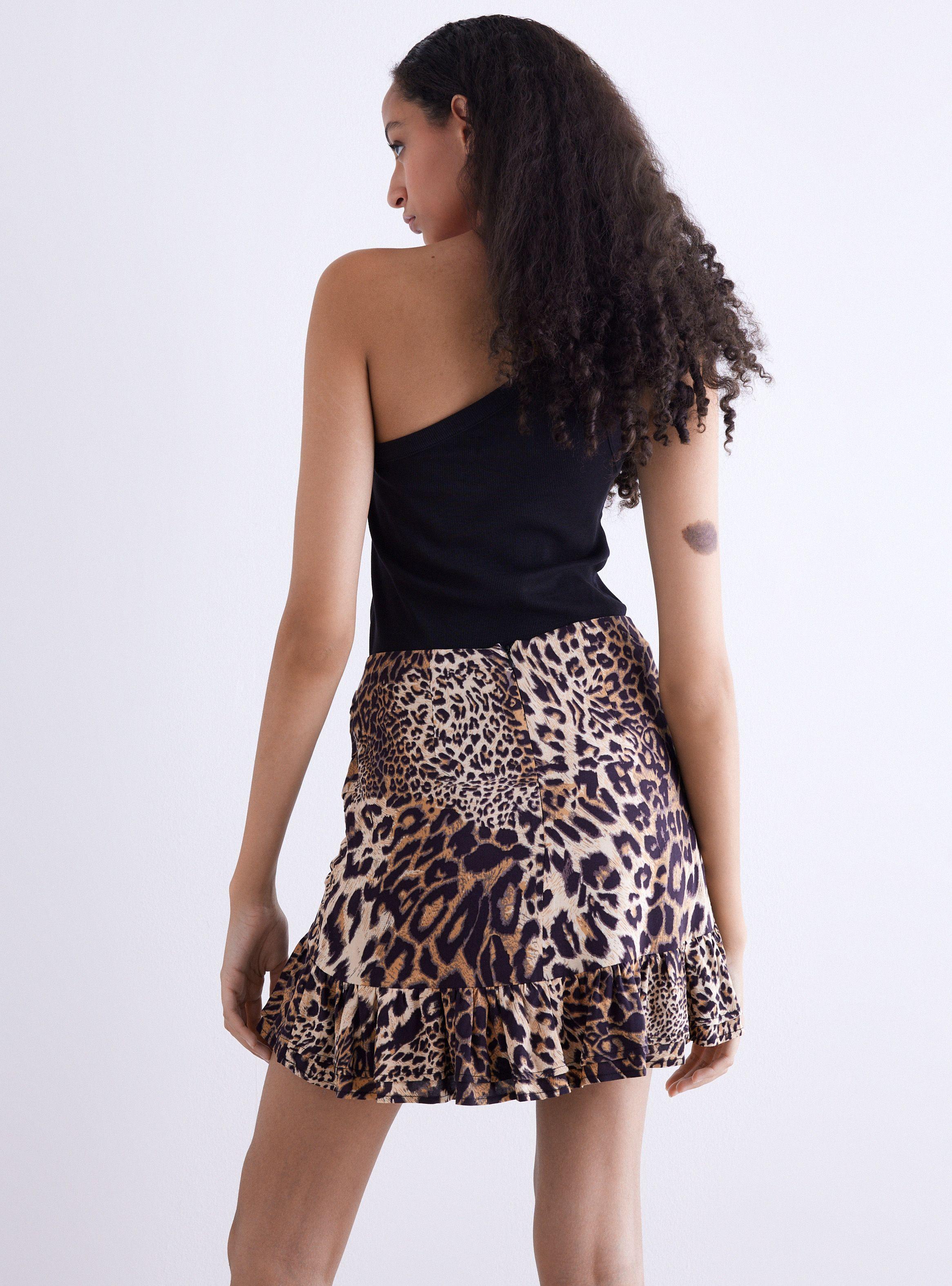 Falda Estampada Detalle Fruncido-1