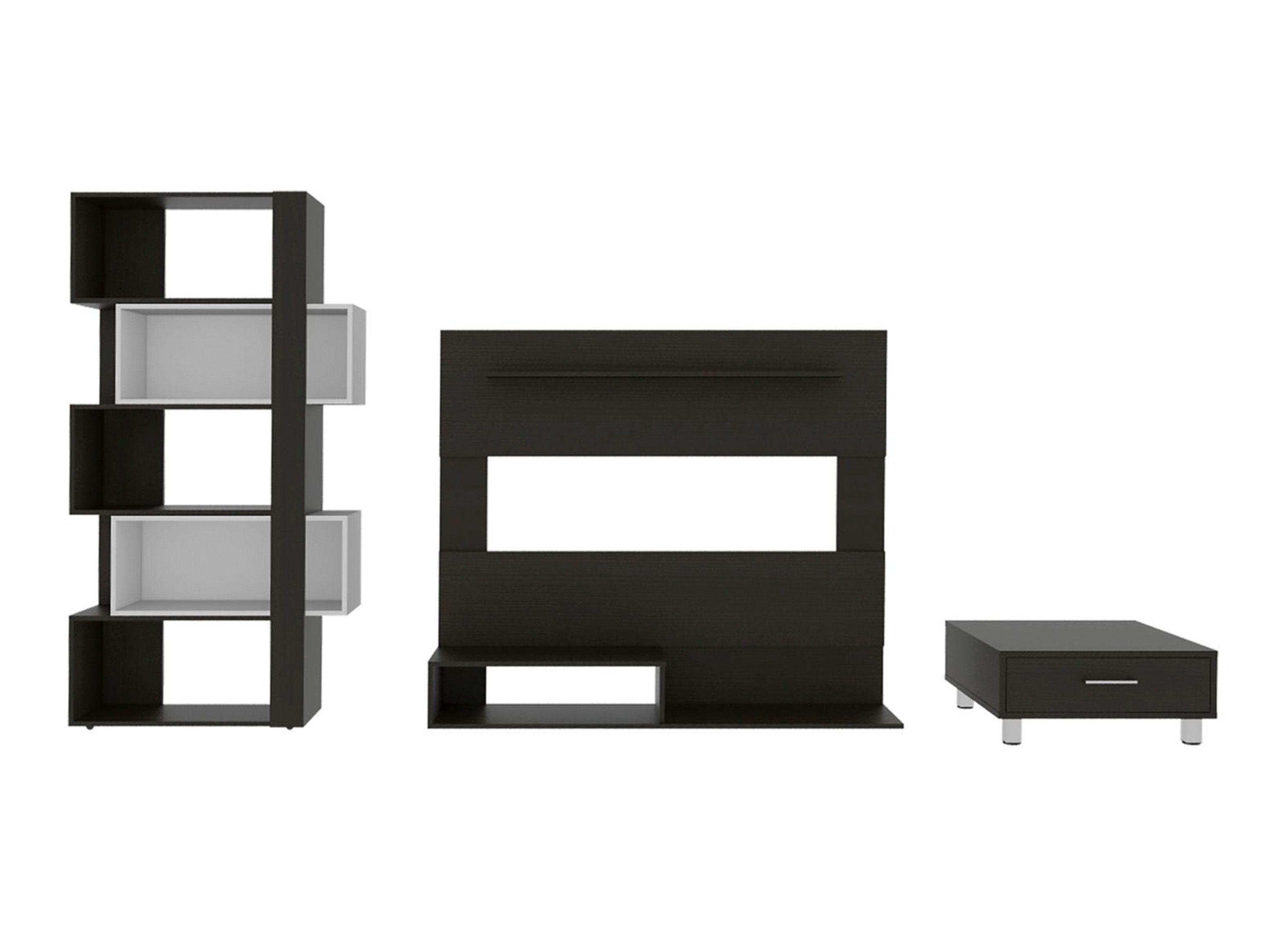 Combo Panel TV 55" + Biblioteca 5R + Mesa Centro TuHome-0