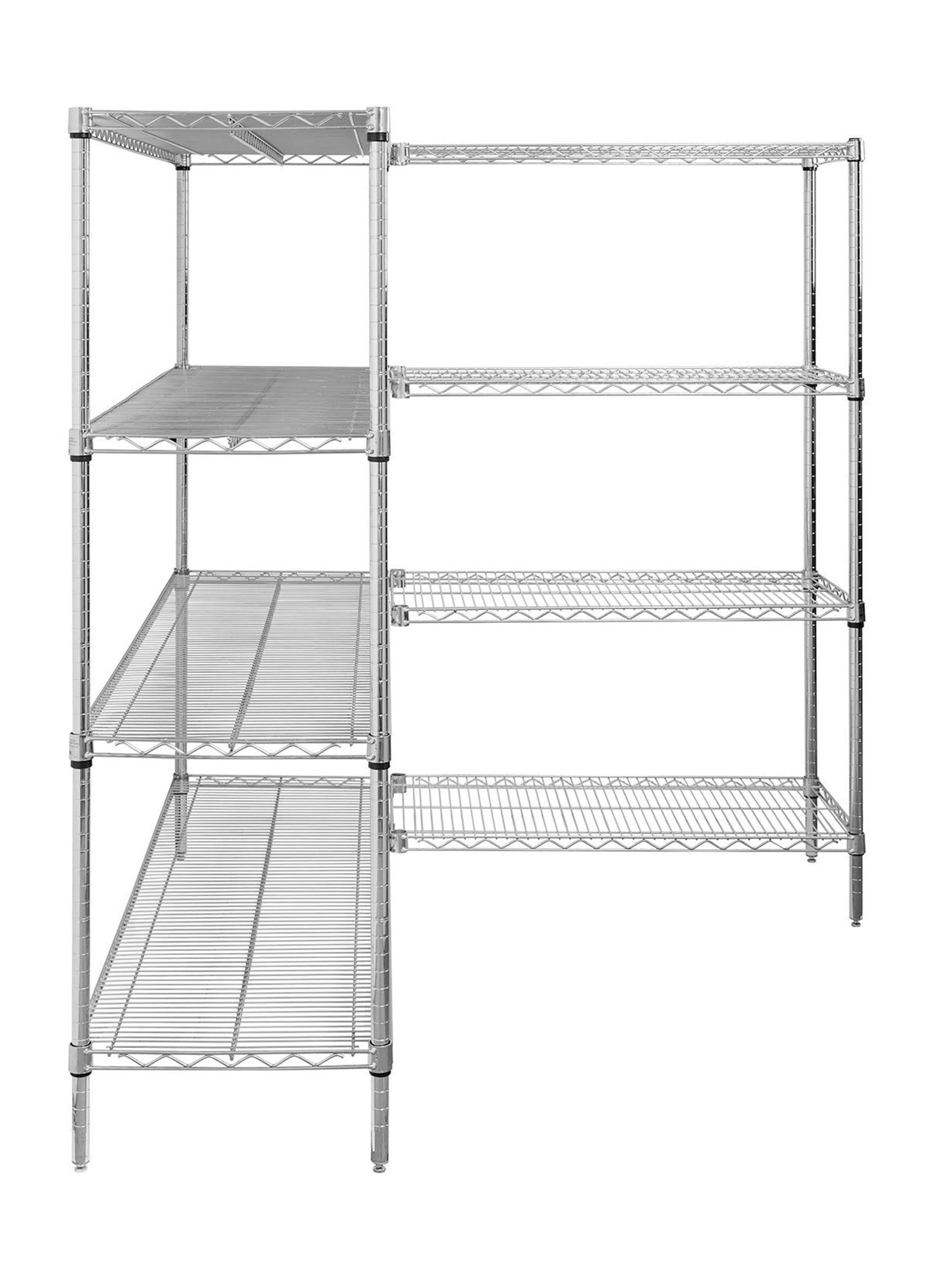 Estante Acero Cromado en L 152 x 137 x 160 cm 4 Repisas-1