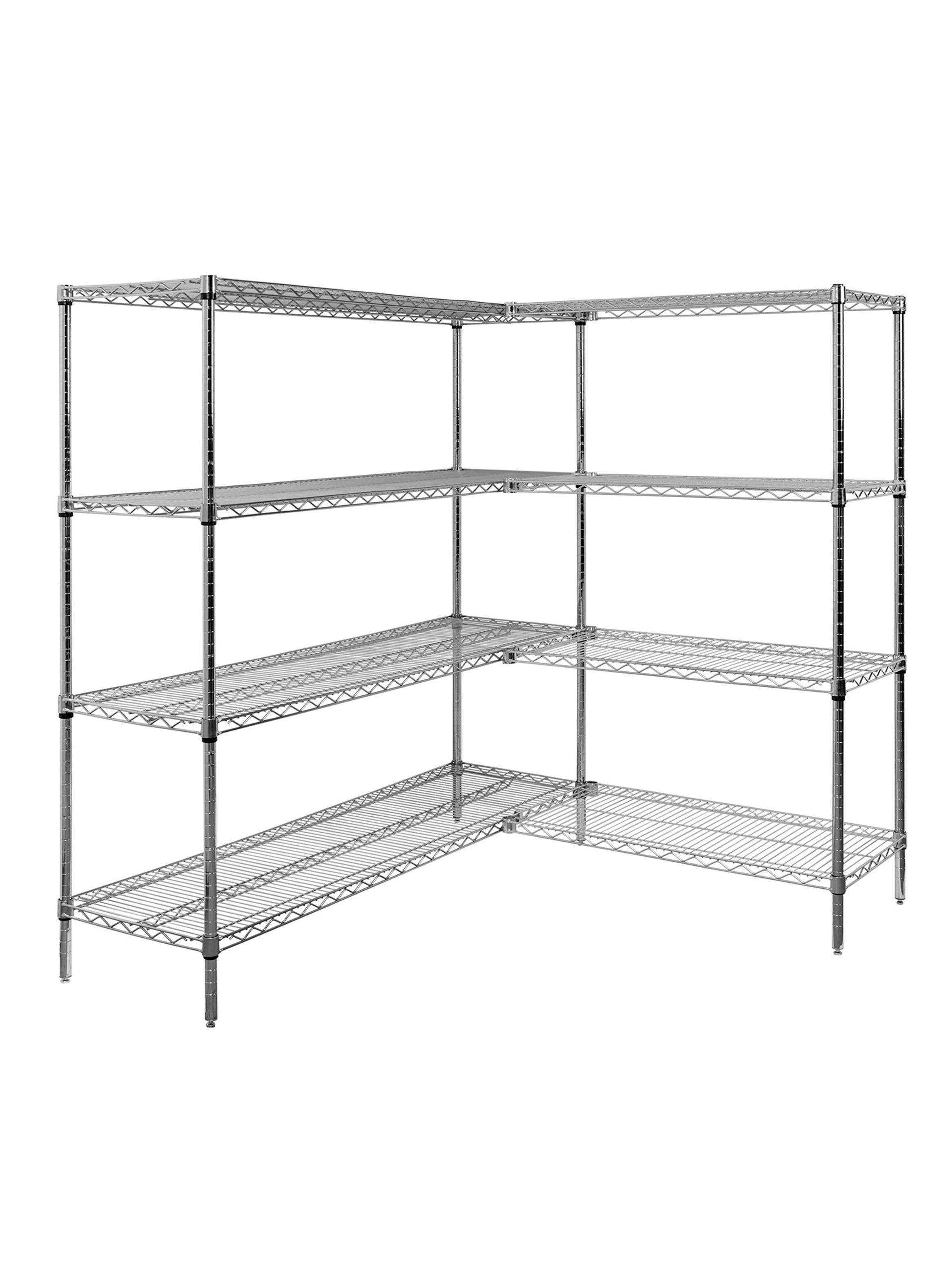 Estante Acero Cromado en L 152 x 137 x 160 cm 4 Repisas-0