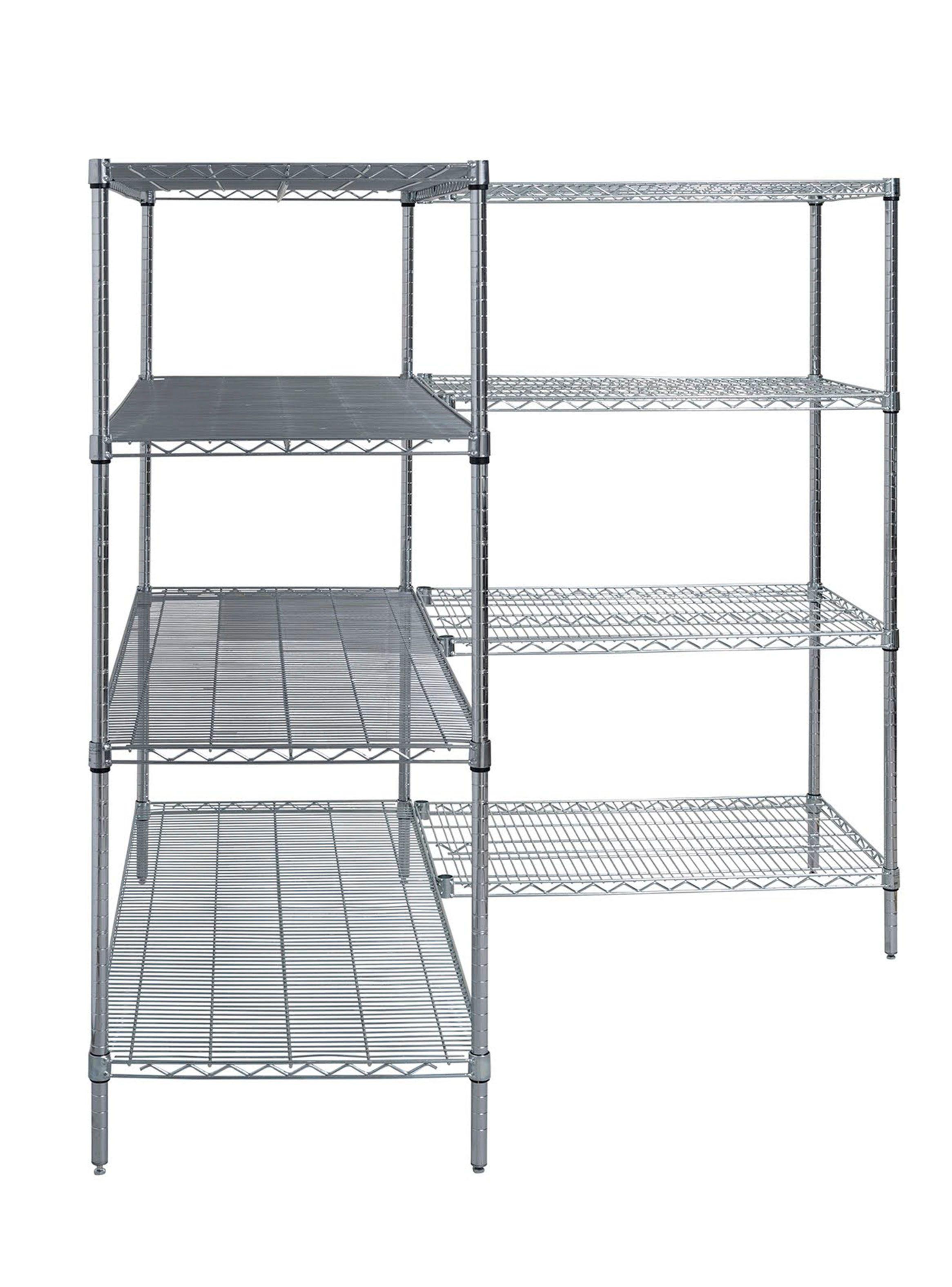 Estante Acero Cromado en L 152 x 152 x 160 cm 4 Repisas-1