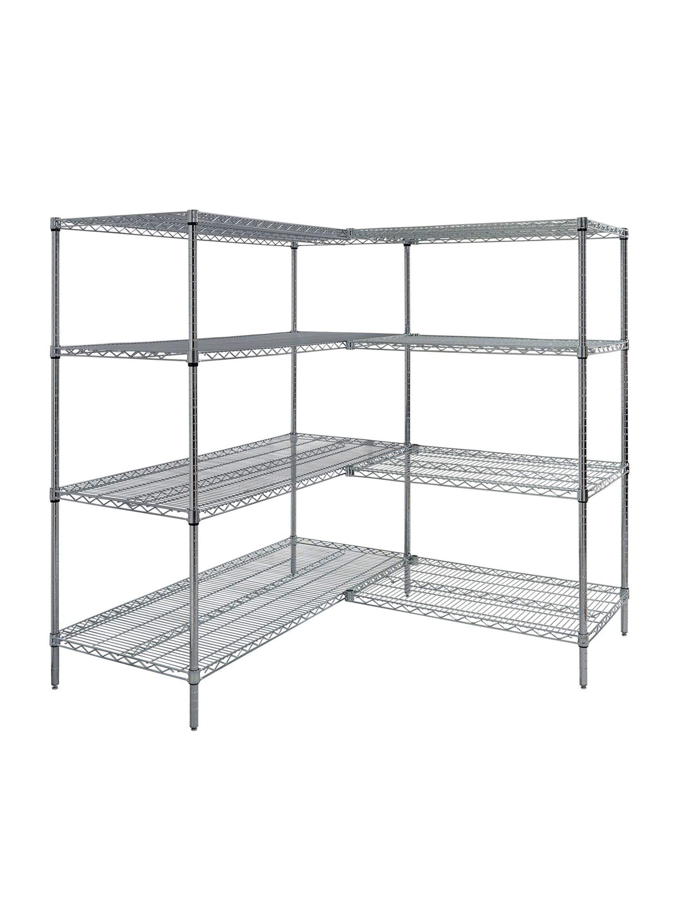 Estante Acero Cromado en L 152 x 152 x 160 cm 4 Repisas-0