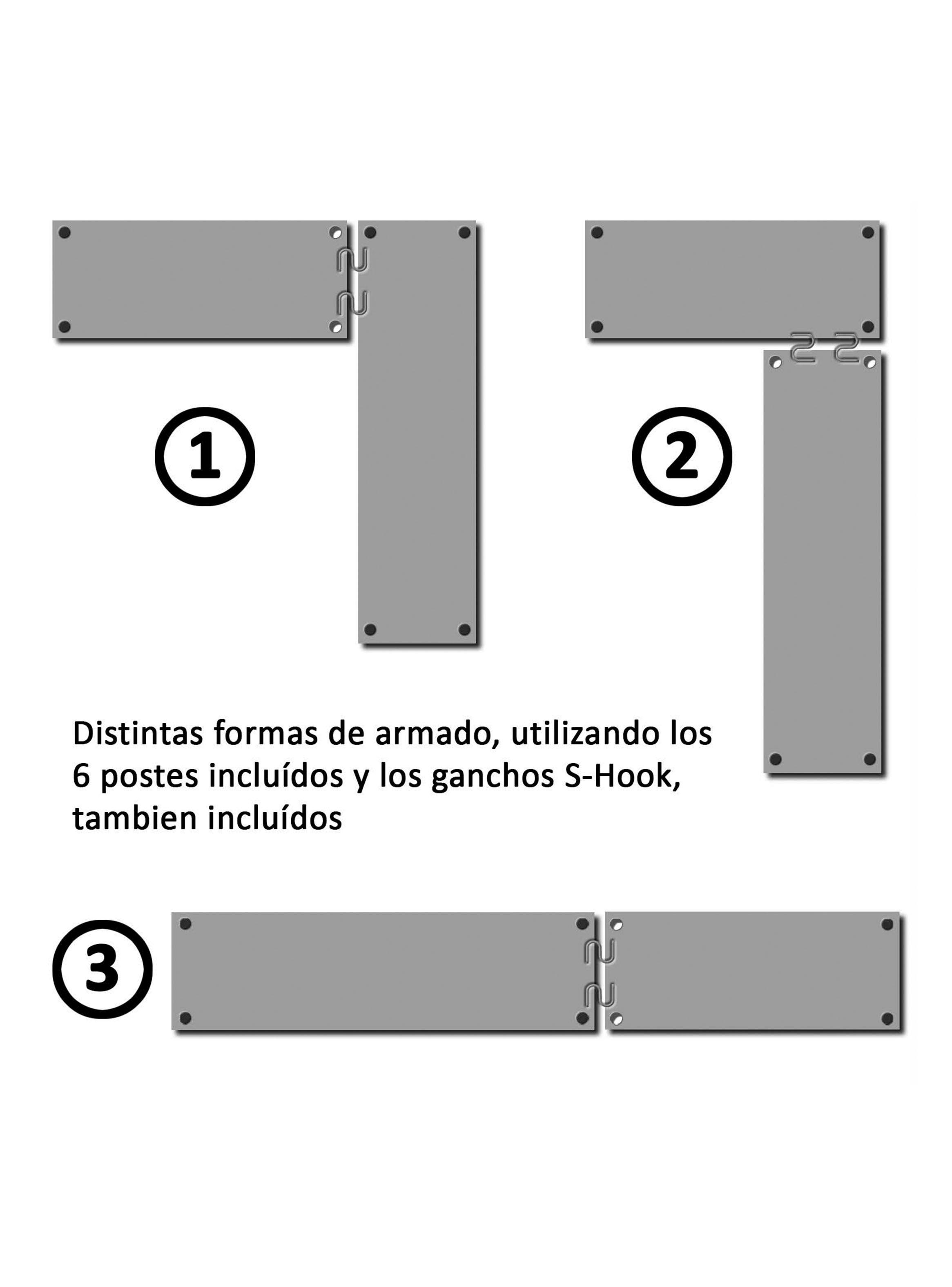 Estante Acero Cromado en L 152 x 152 x 160 cm 4 Repisas-4