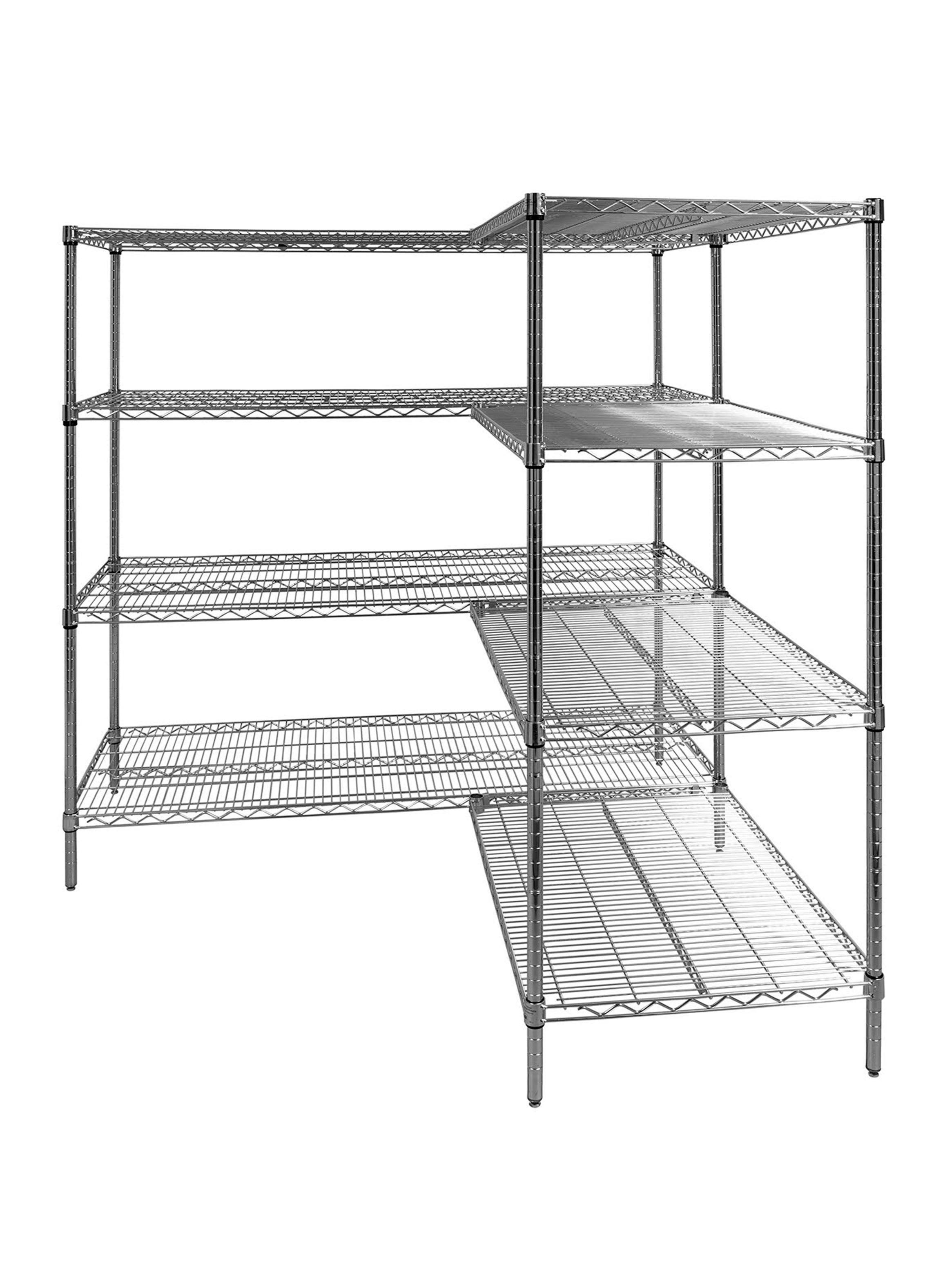 Estante Acero Cromado en L 152 x 152 x 160 cm 4 Repisas-2
