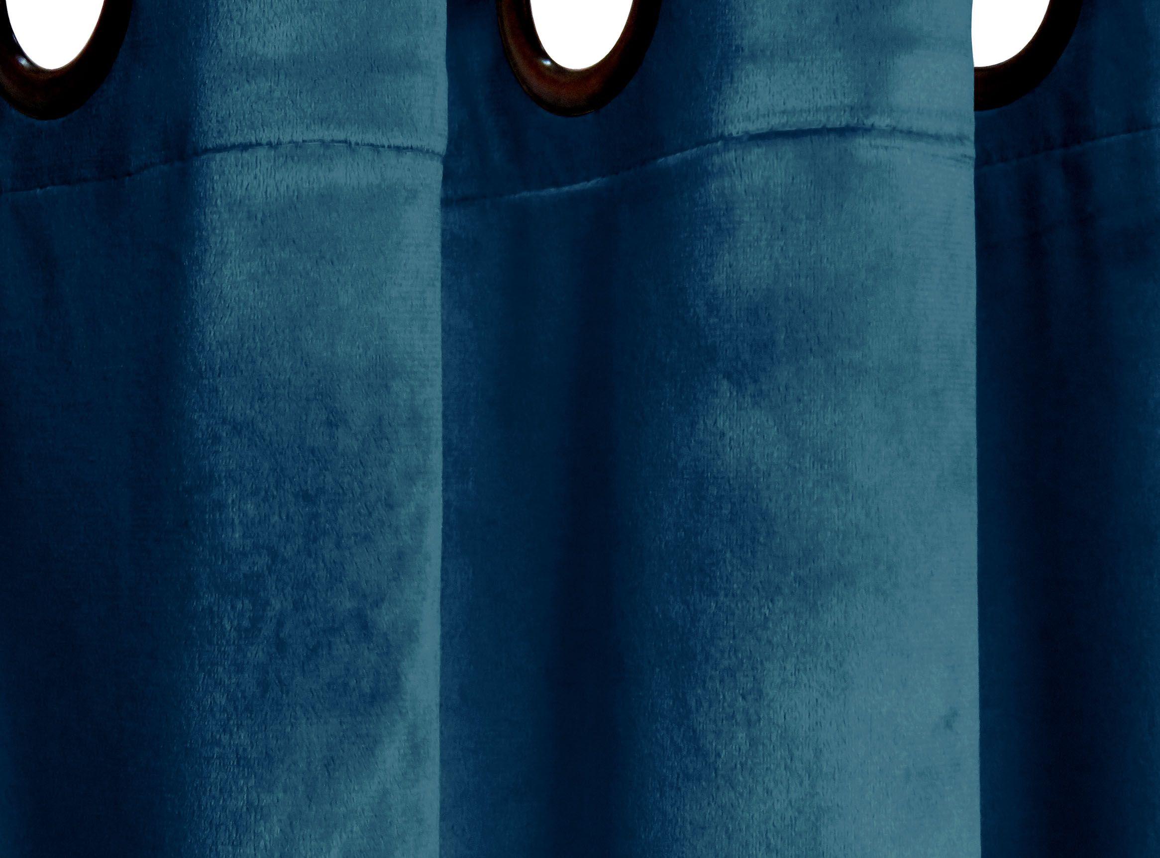 Set Cortinas Velvet Illusions 140 x 220 cm Azul Idetex-2