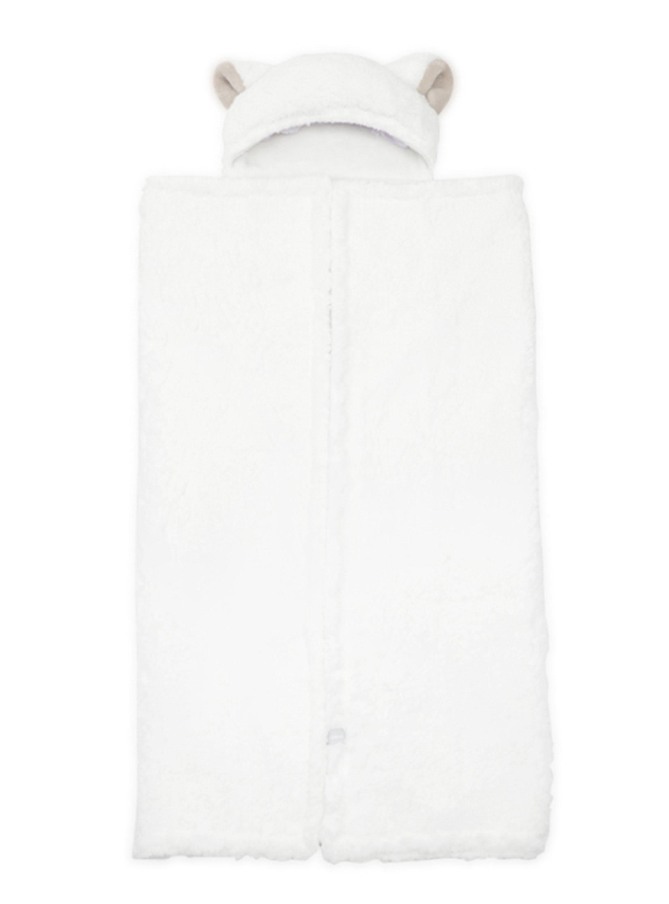 Frazada Poncho Sherpa Blanco-3