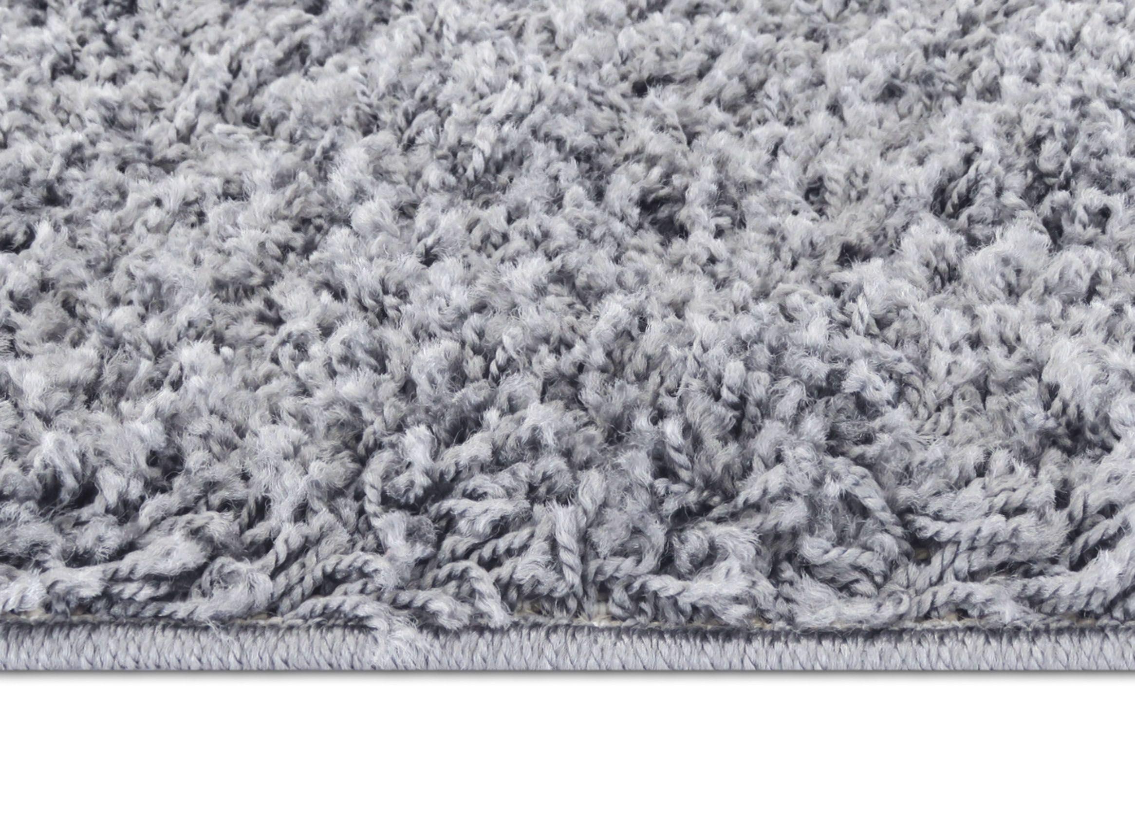 Bajada de Cama 50 x 100 cm Idetex Shaggy Lisa Gris-1