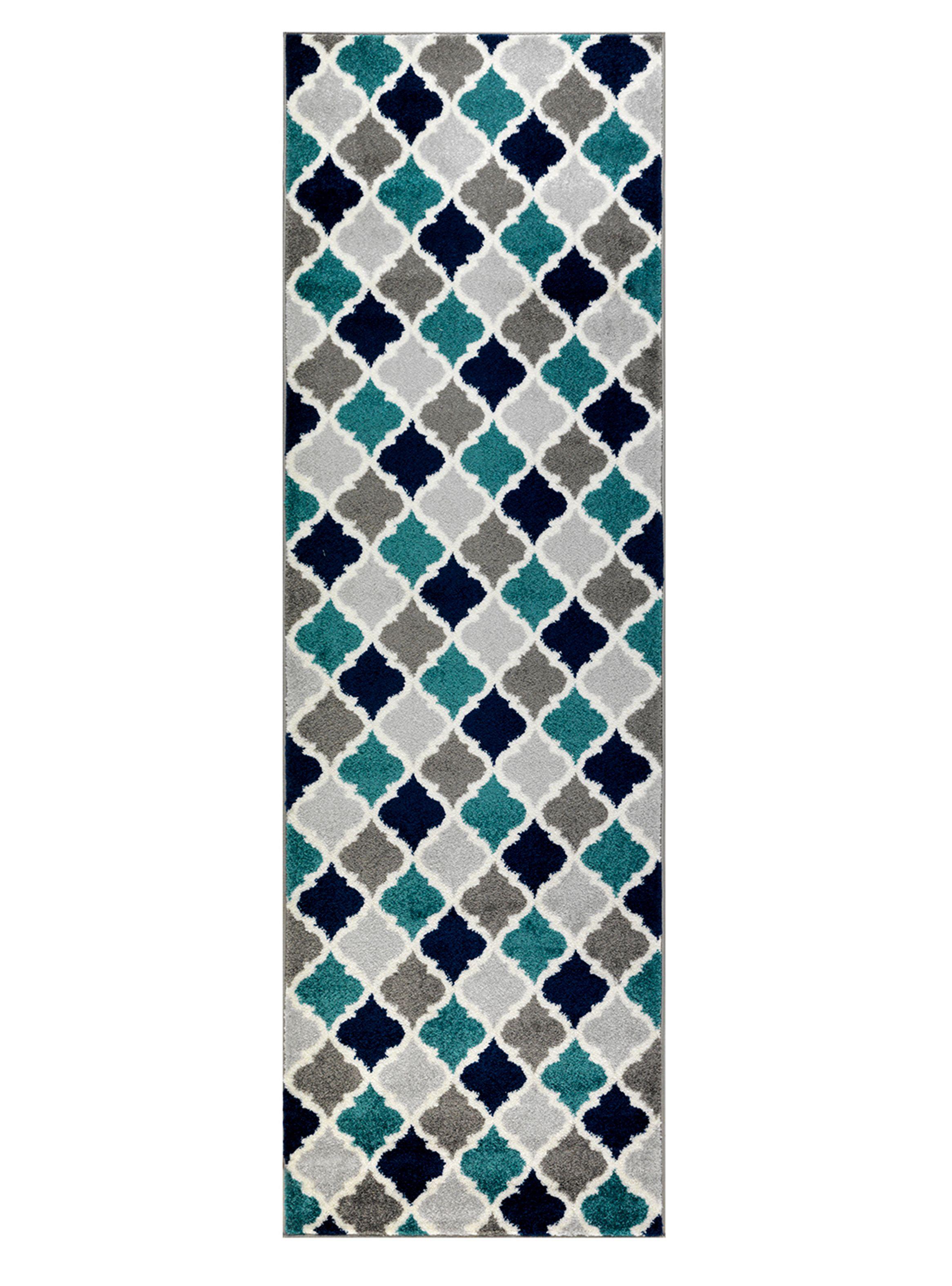 Alfombra de Pasillo 70 x 230 cm Modalfo Florida79 Turquesa-0
