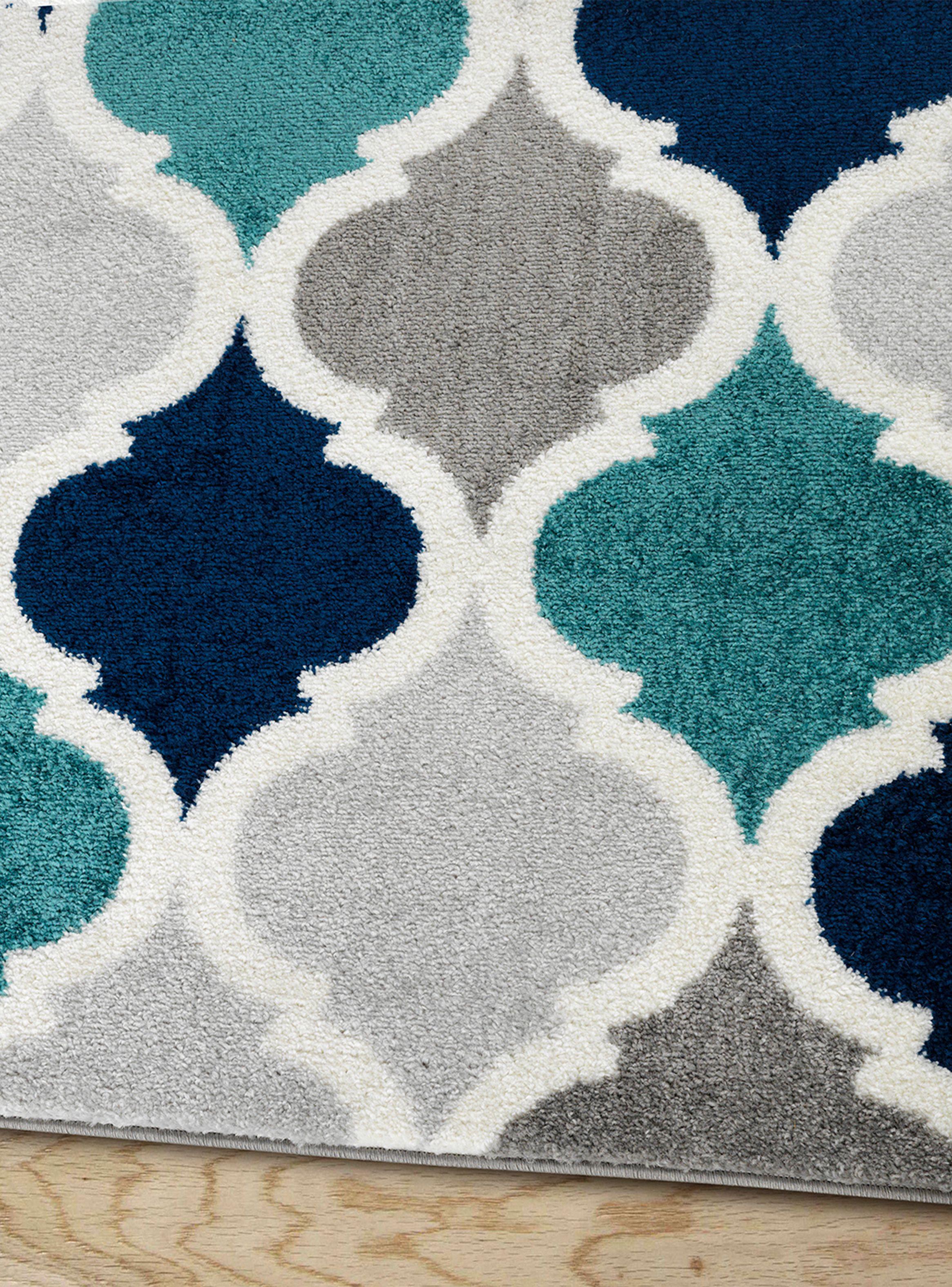 Alfombra de Pasillo 70 x 230 cm Modalfo Florida79 Turquesa-4