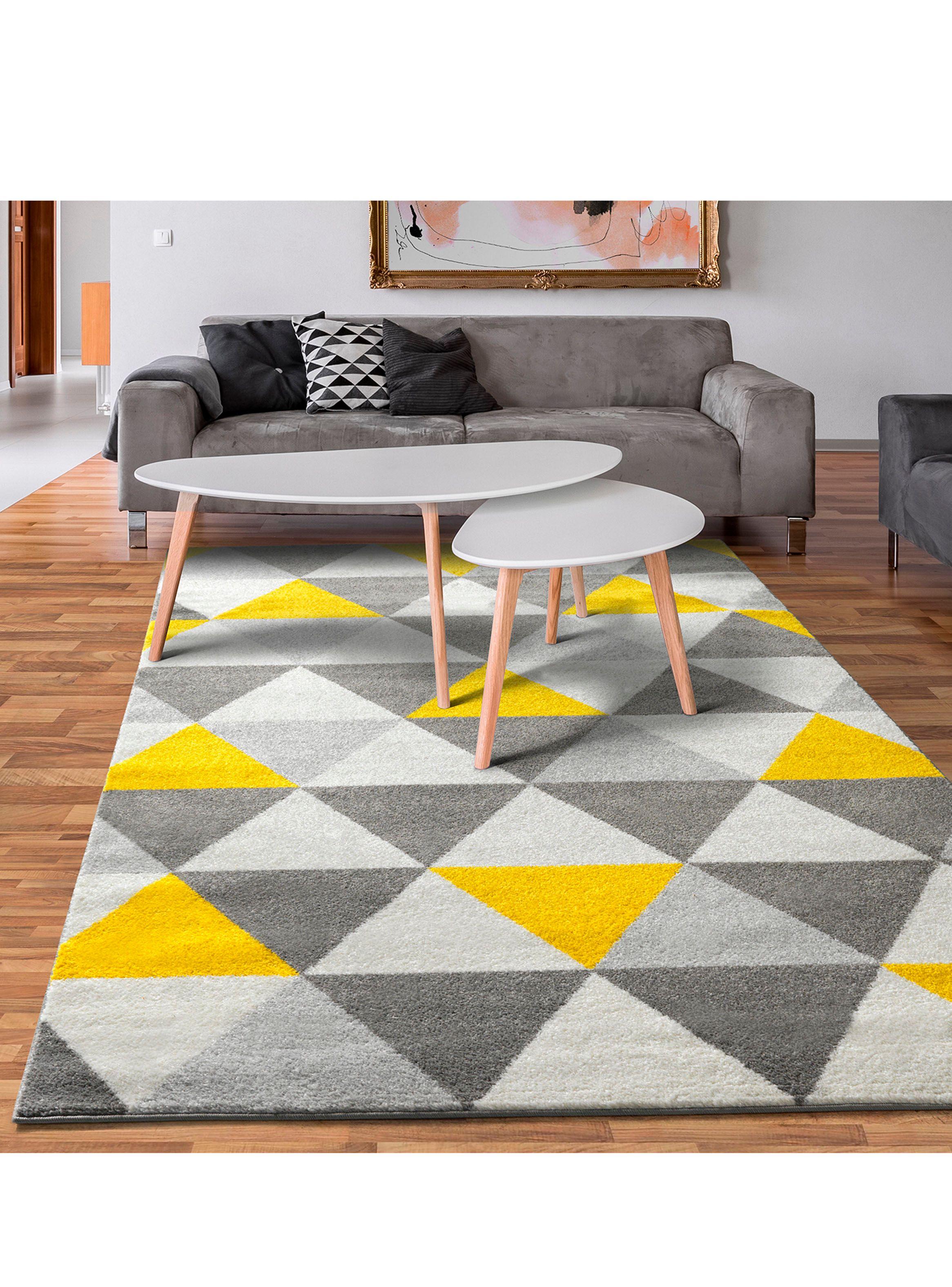 Alfombra 200 x 290 cm Florida Gris Triángulos-1