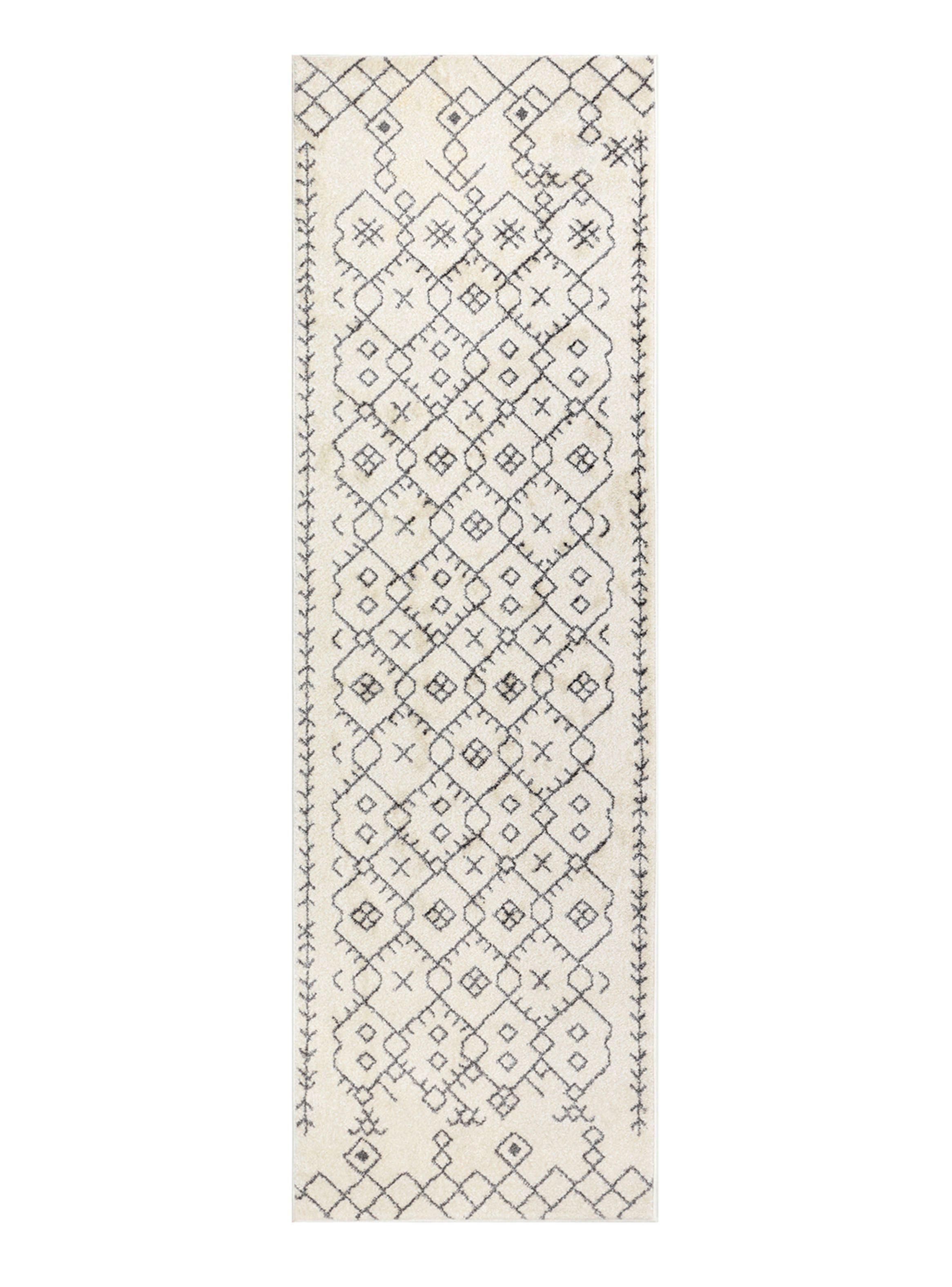 Alfombra de Pasillo 70 x 230 cm Modalfo Florida27 Blanco-0