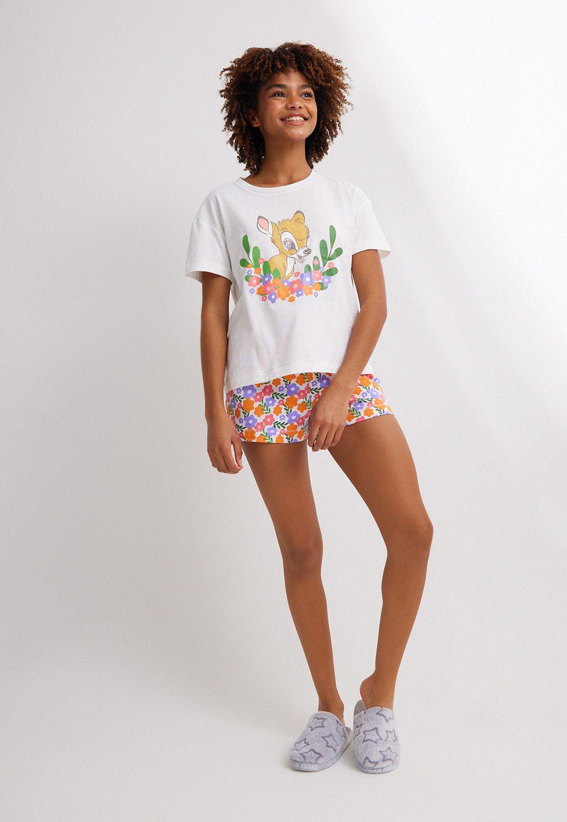 Pijama Manga Corta y Short Licencia Bambi-4