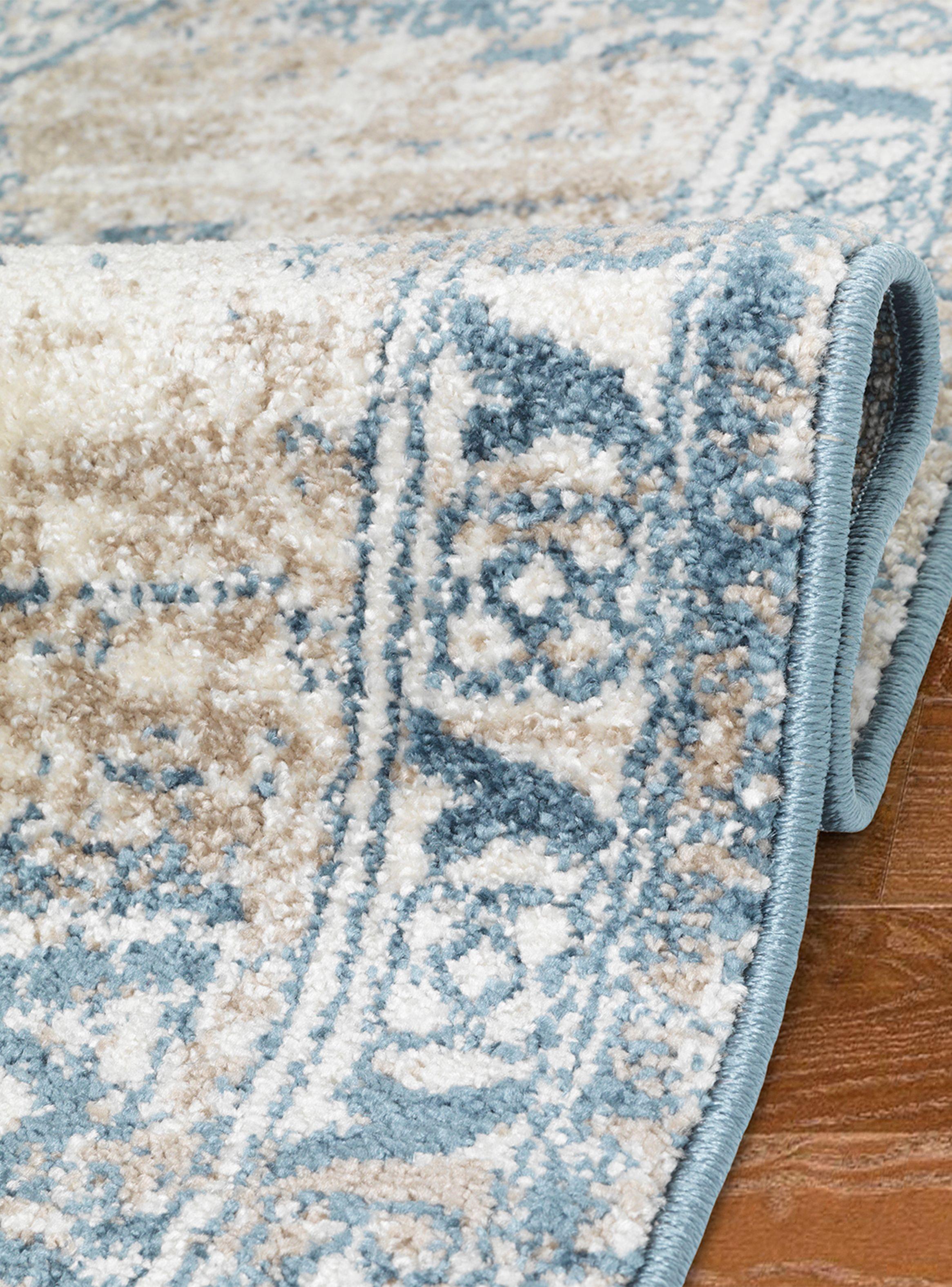 Alfombra de Pasillo Florida 70x230 cm Azul-2