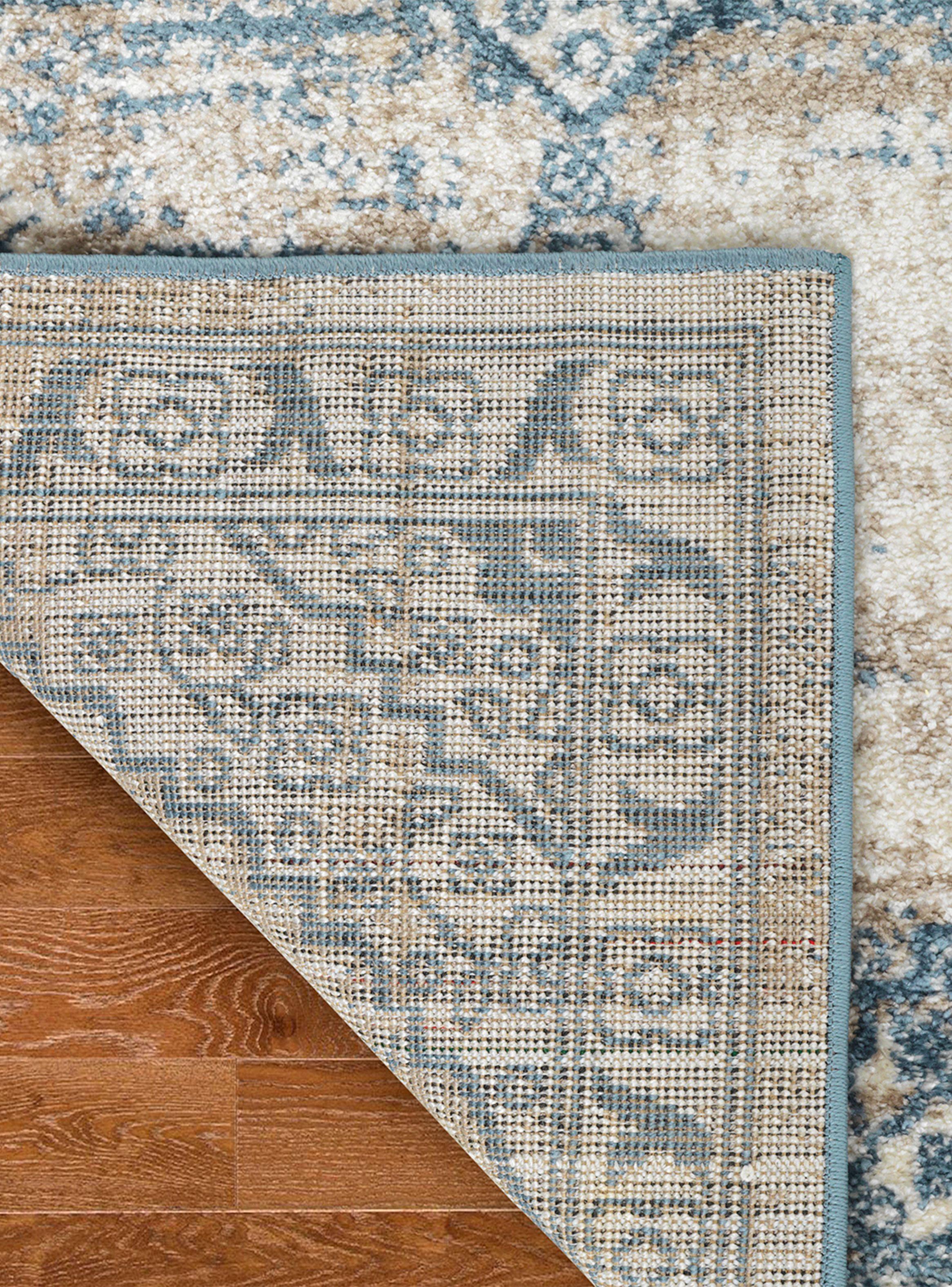 Alfombra de Pasillo Florida 70x230 cm Azul-3