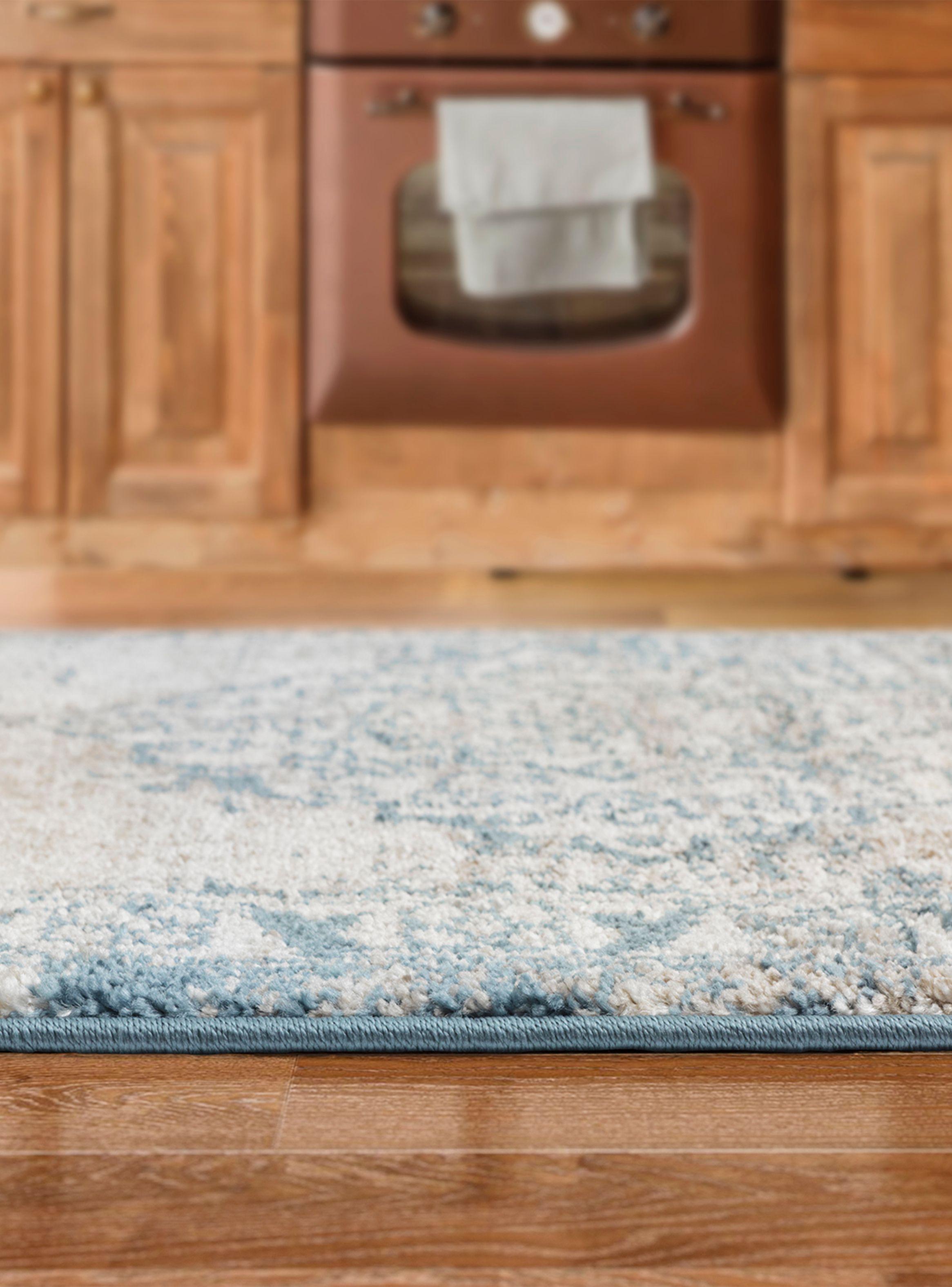 Alfombra de Pasillo Florida 70x230 cm Azul-1