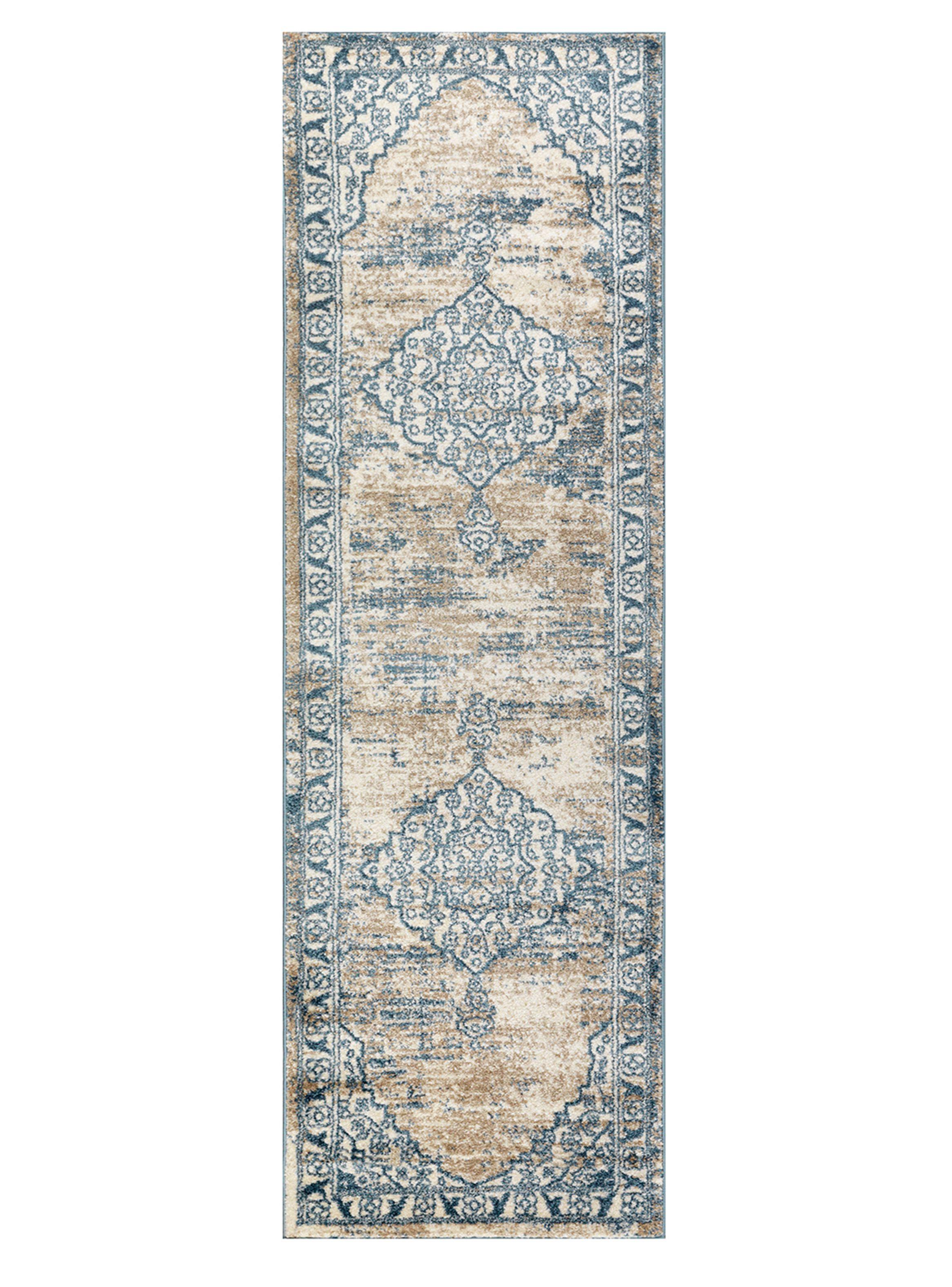 Alfombra de Pasillo Florida 70x230 cm Azul-0