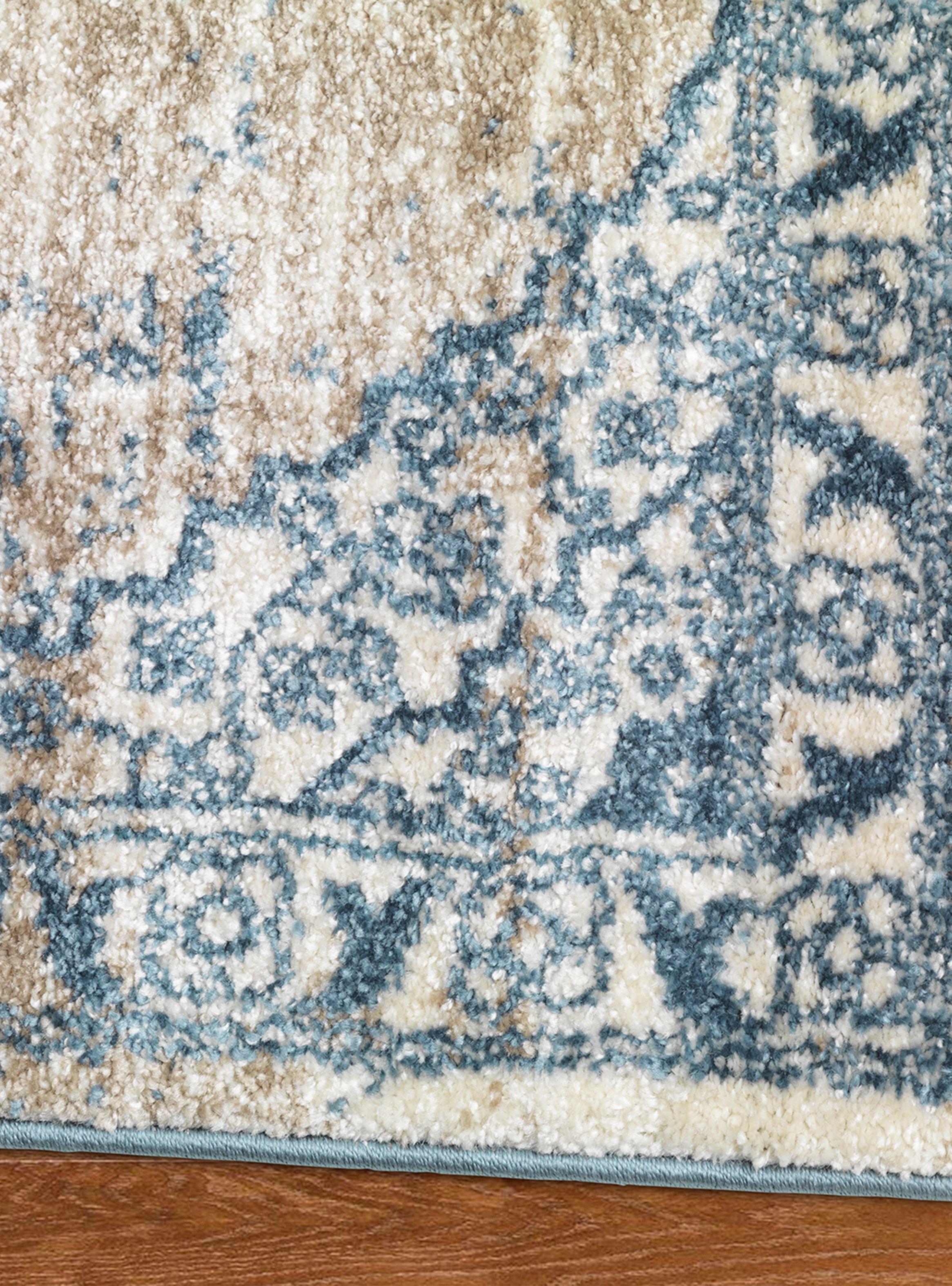 Alfombra de Pasillo Florida 70x230 cm Azul-4