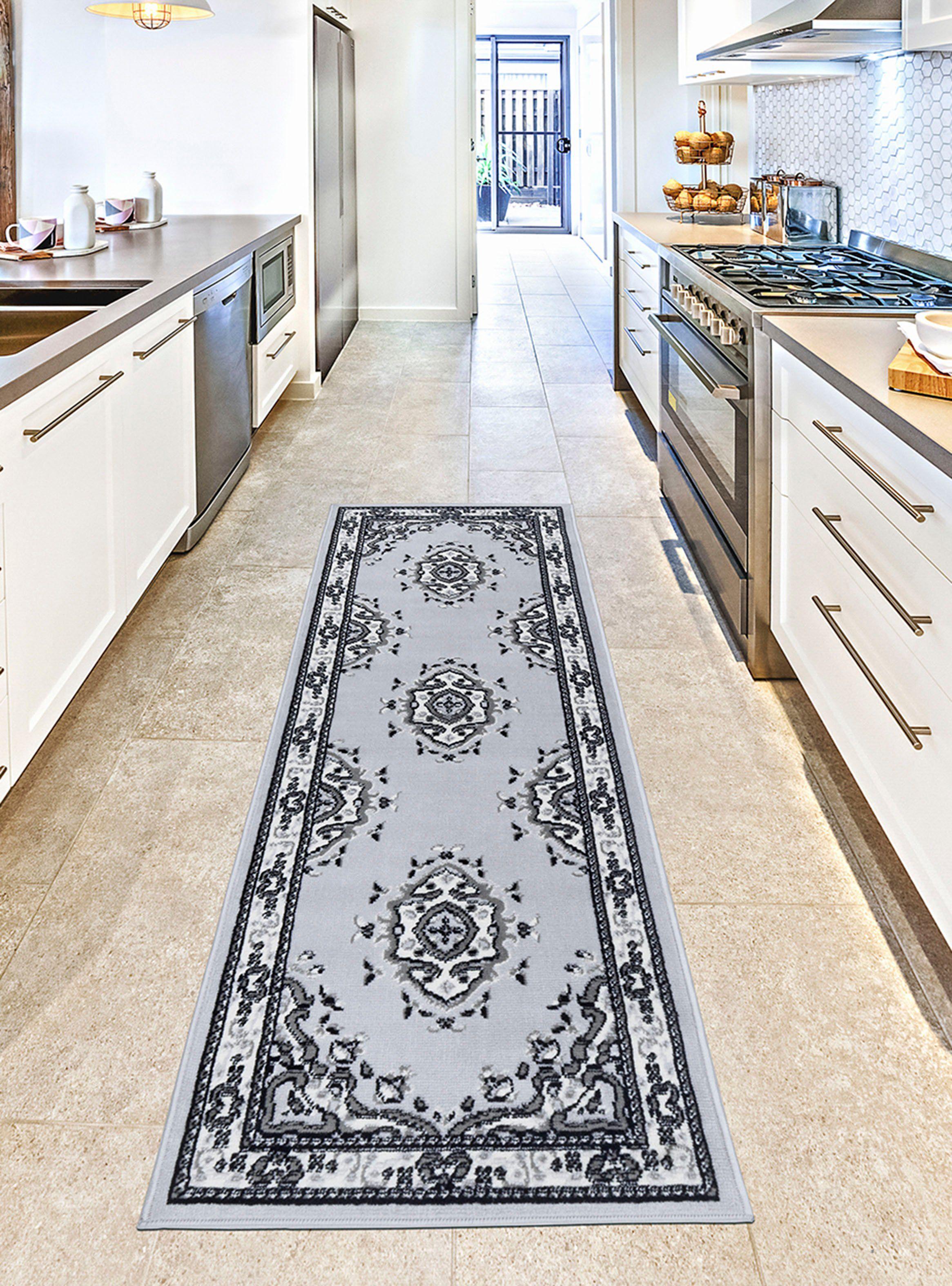 Alfombra de Pasillo Kashank 60x213 cm Gris-4