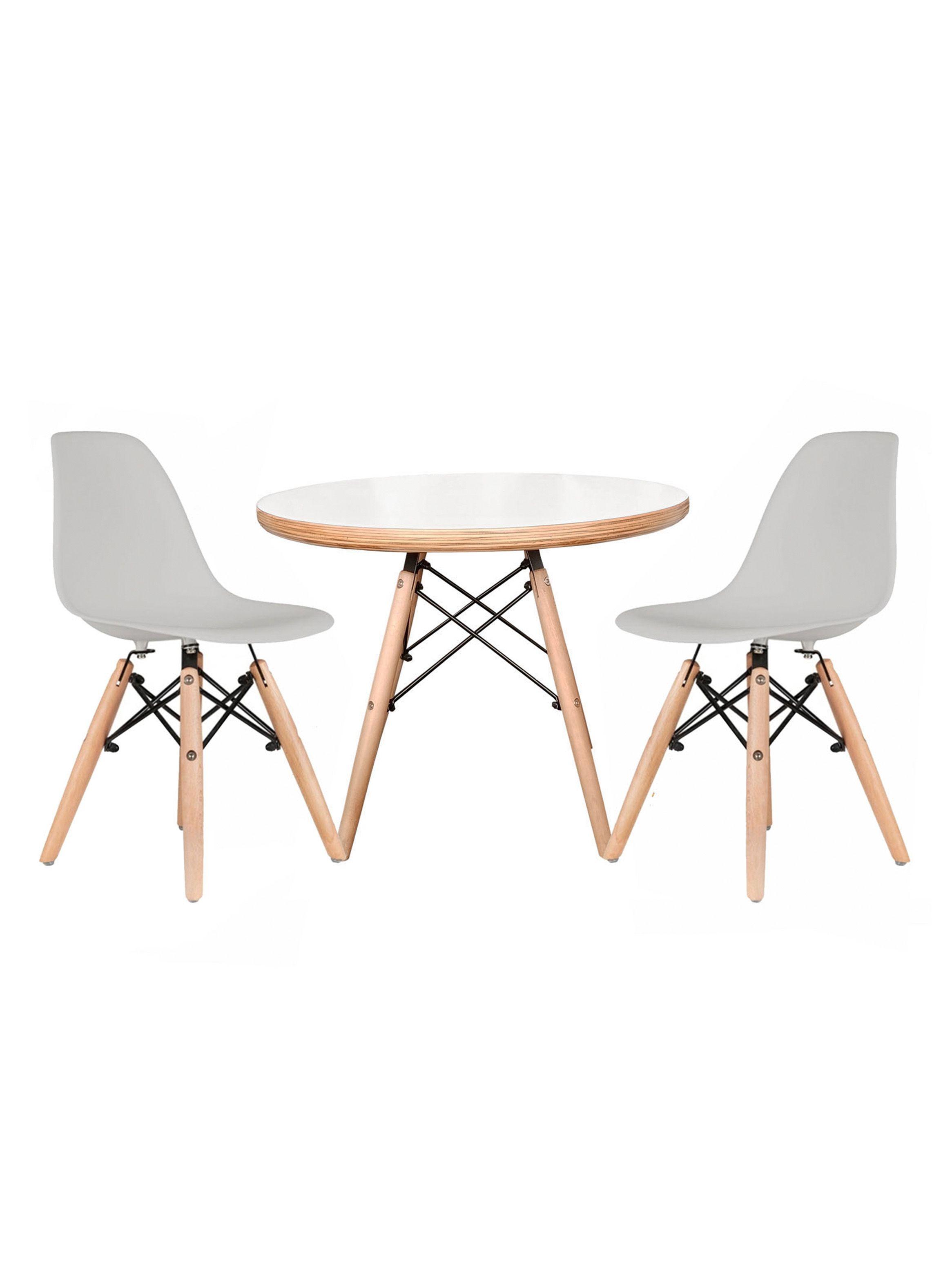 Mesa Infantil Nórdico Blanca + 2 Sillas Eames-0