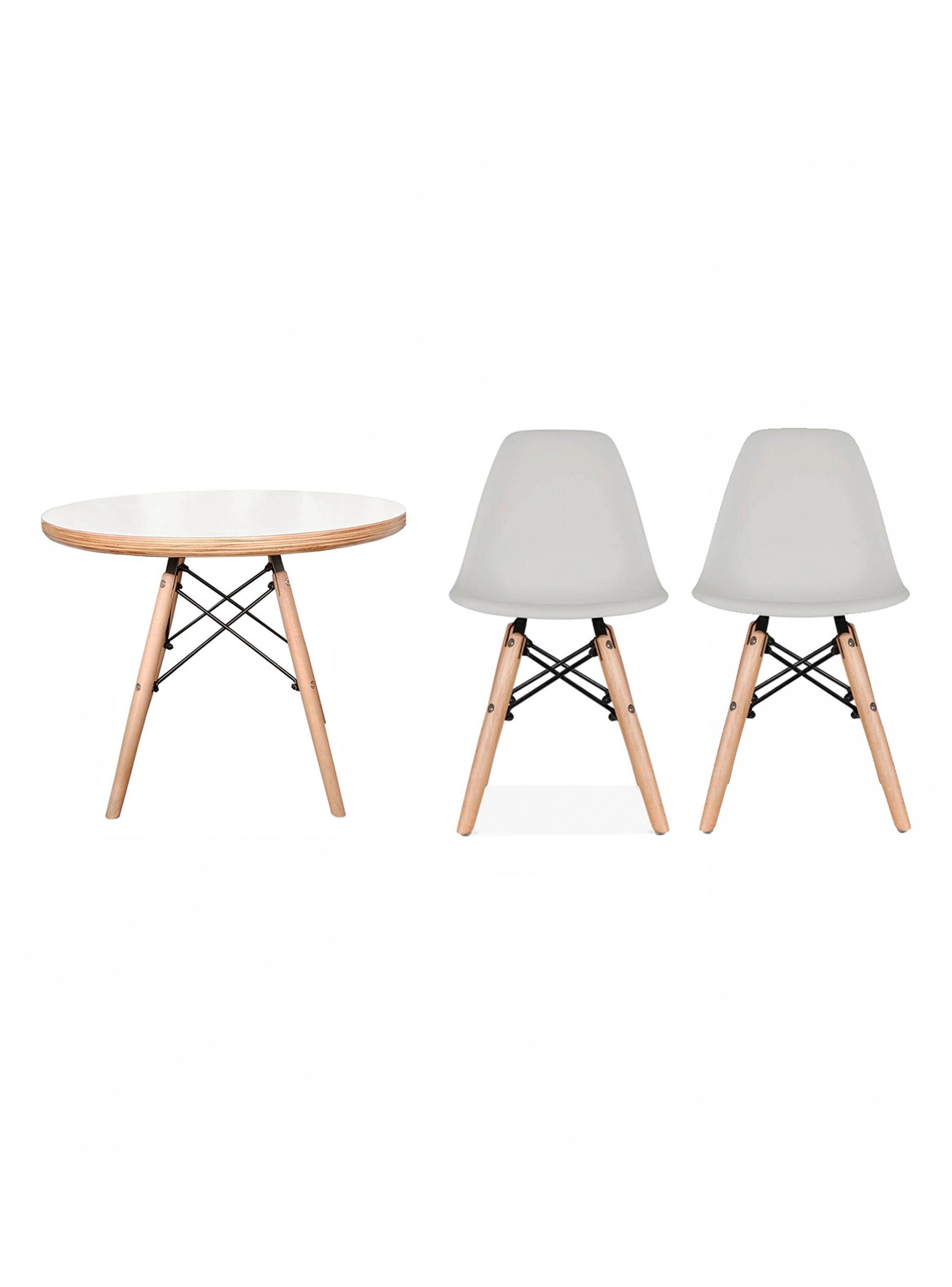 Mesa Infantil Nórdico Blanca + 2 Sillas Eames-2