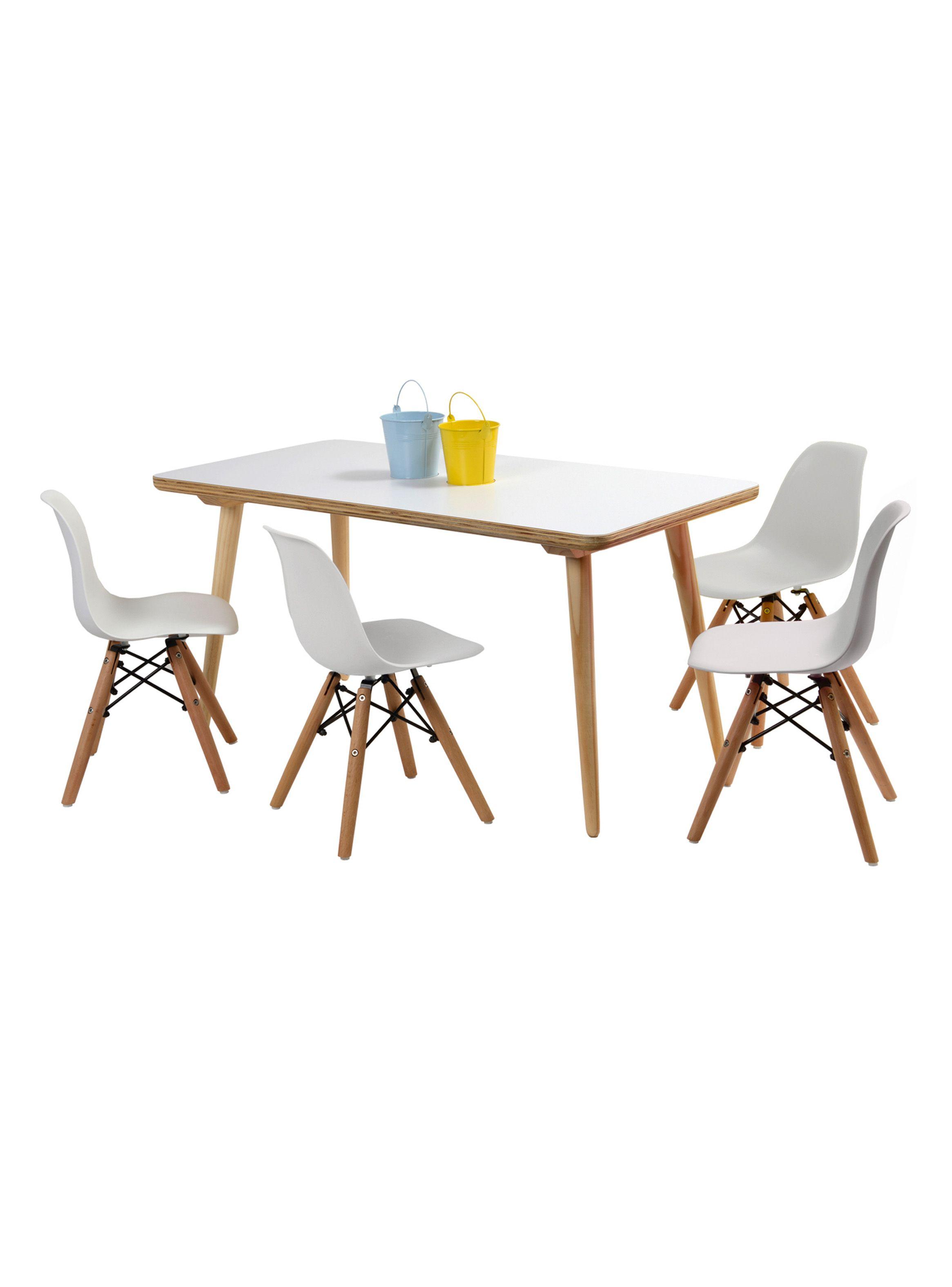 Set de Mesa Rectangular + 4 Sillas Eame-0