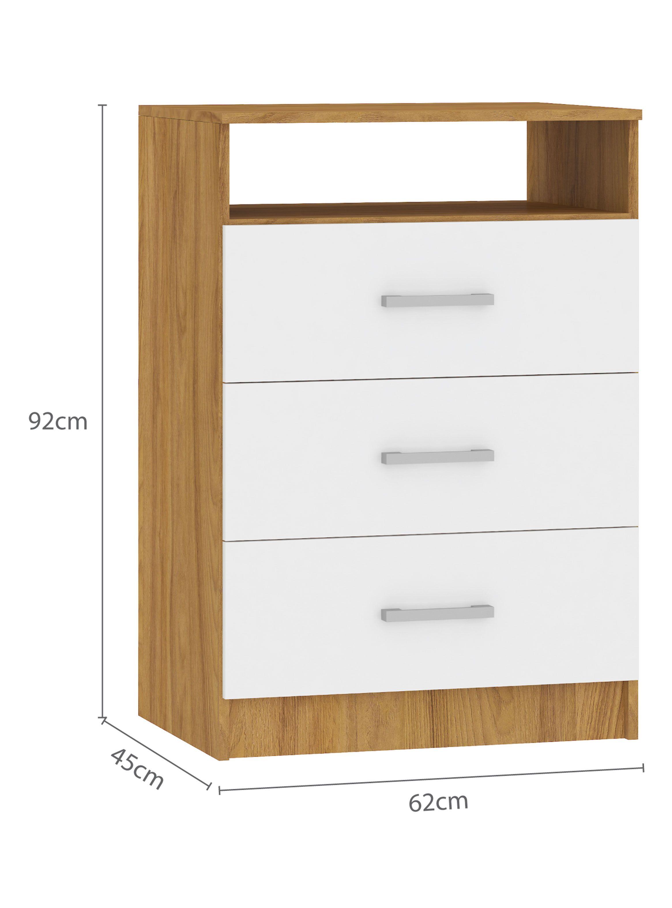 Cómoda TV 3 Cajones Nogal/Blanco-1