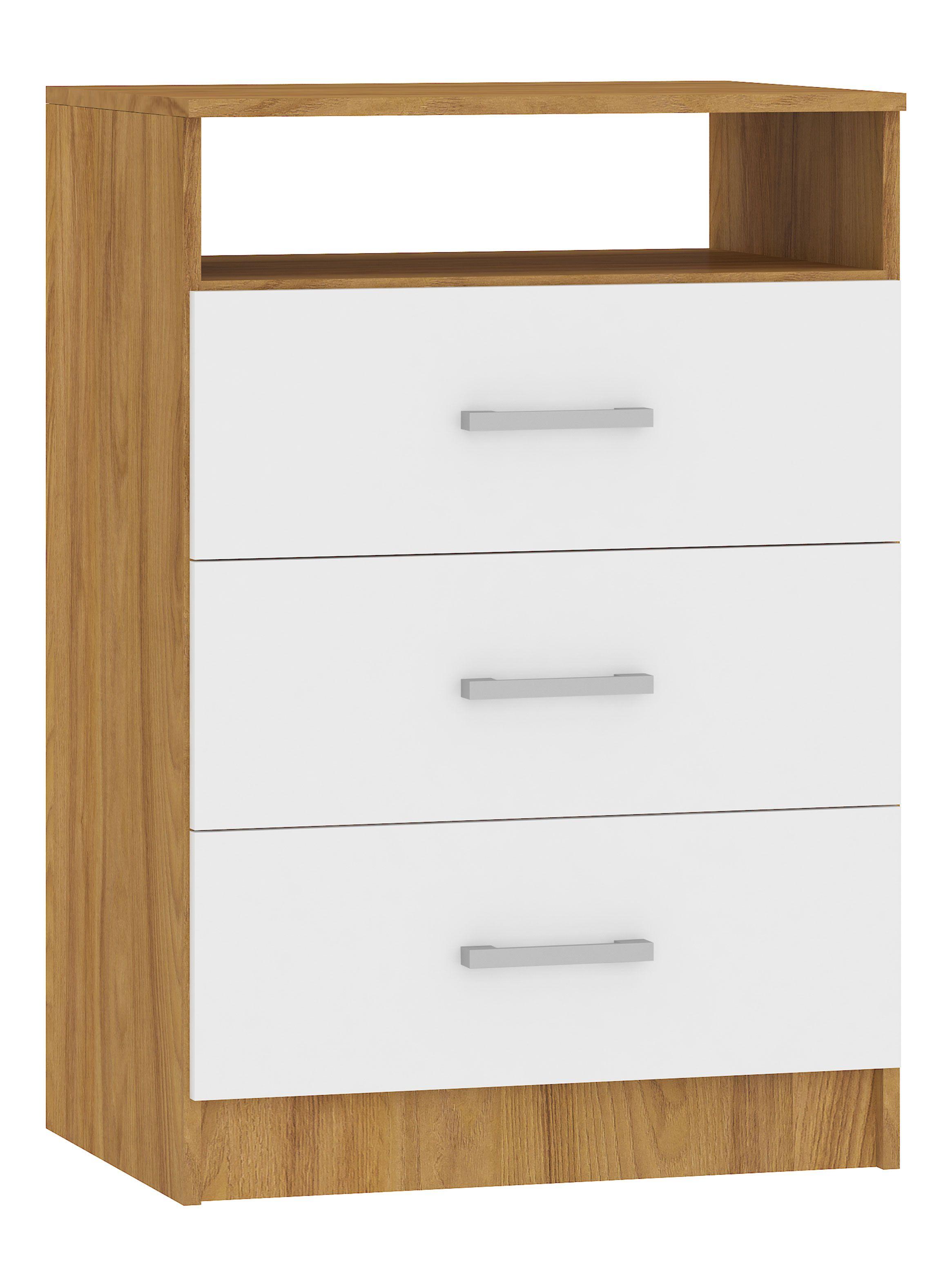 Cómoda TV 3 Cajones Nogal/Blanco-0