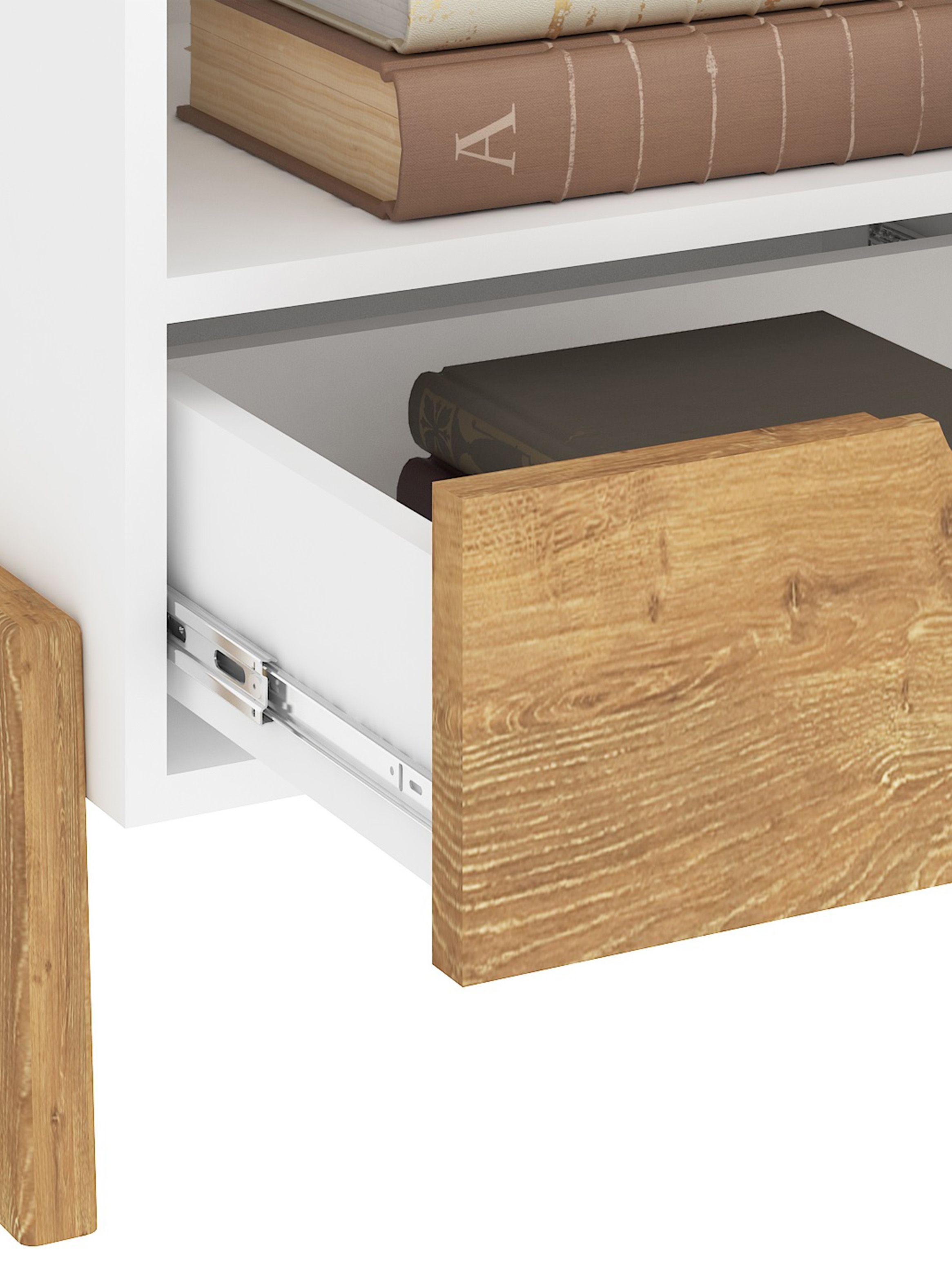 Velador 1 Cajón Bristol Blanco Miel-3