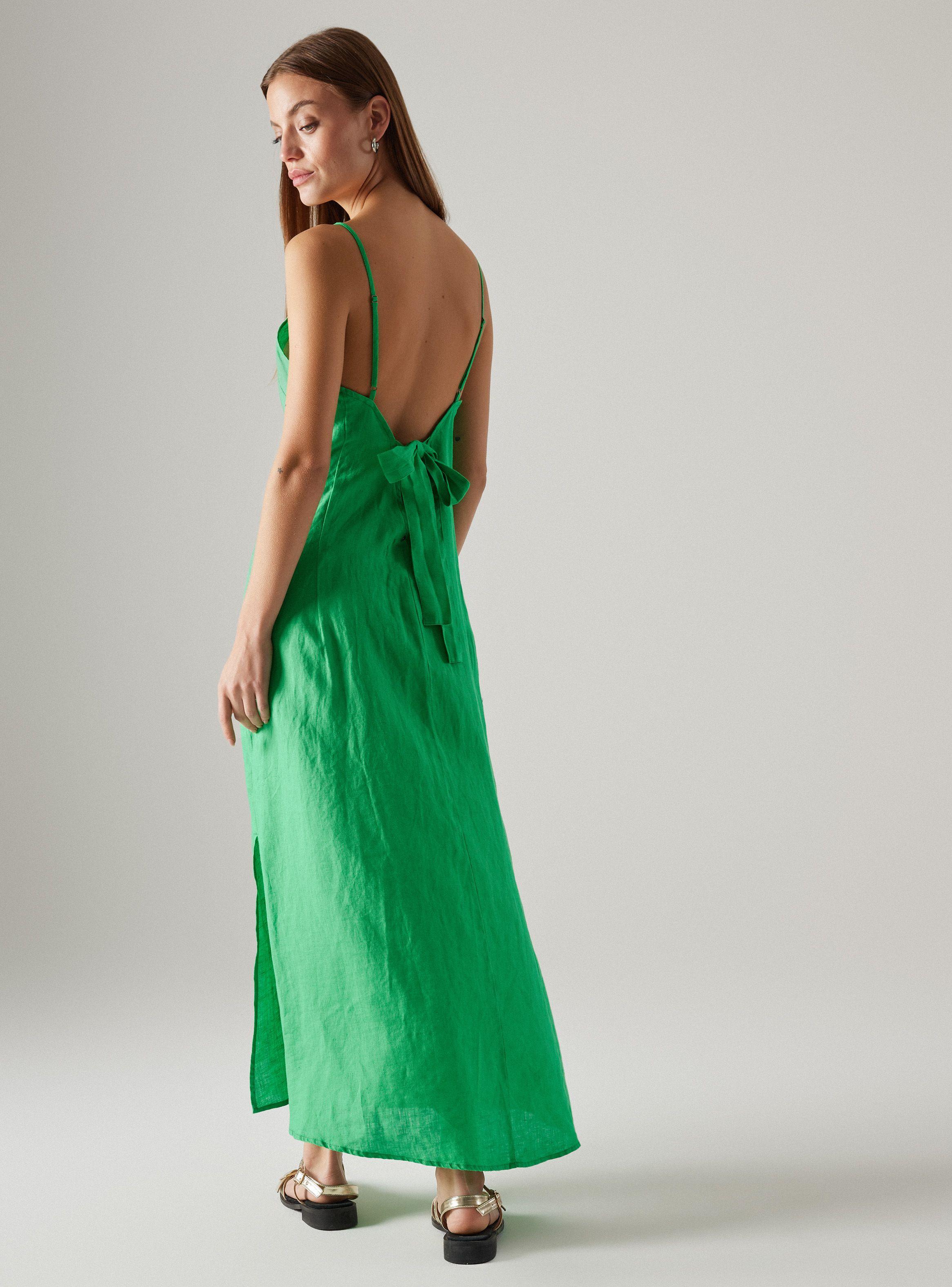 Vestido Lino Pabilo con Amarra en Espalda-5