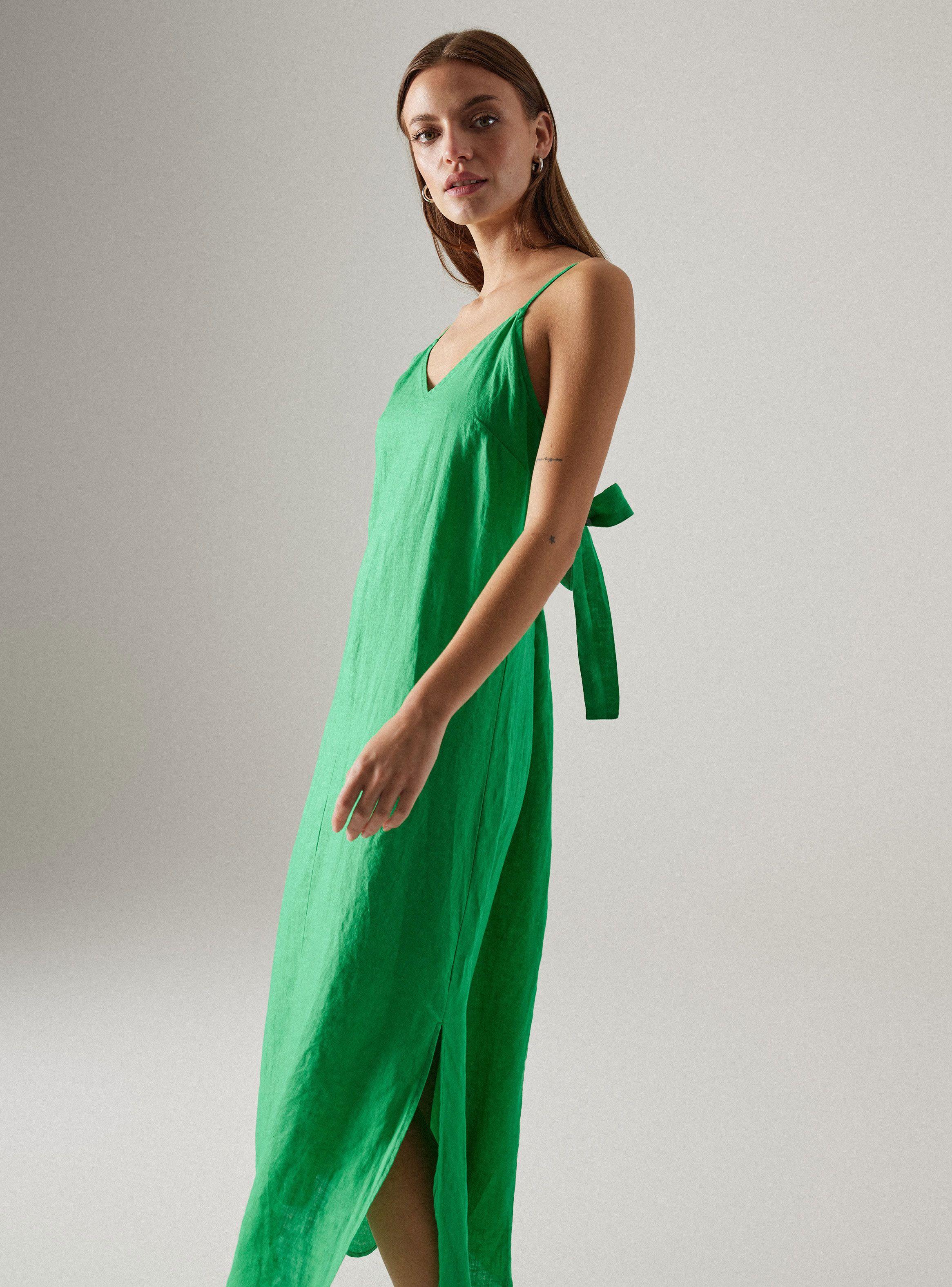 Vestido Lino Pabilo con Amarra en Espalda-0