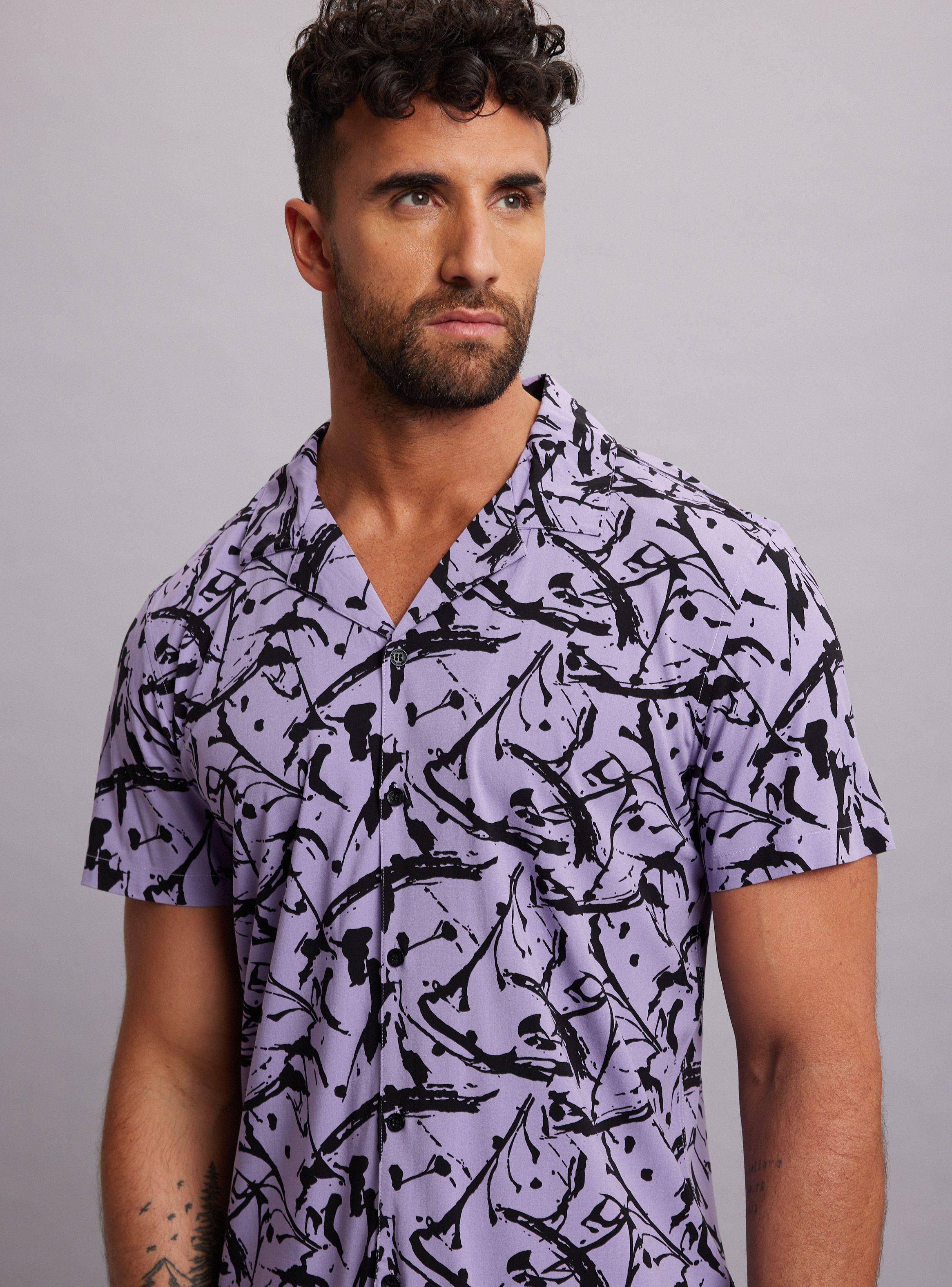 Camisa de Vestir Estampado Pincelazos-2