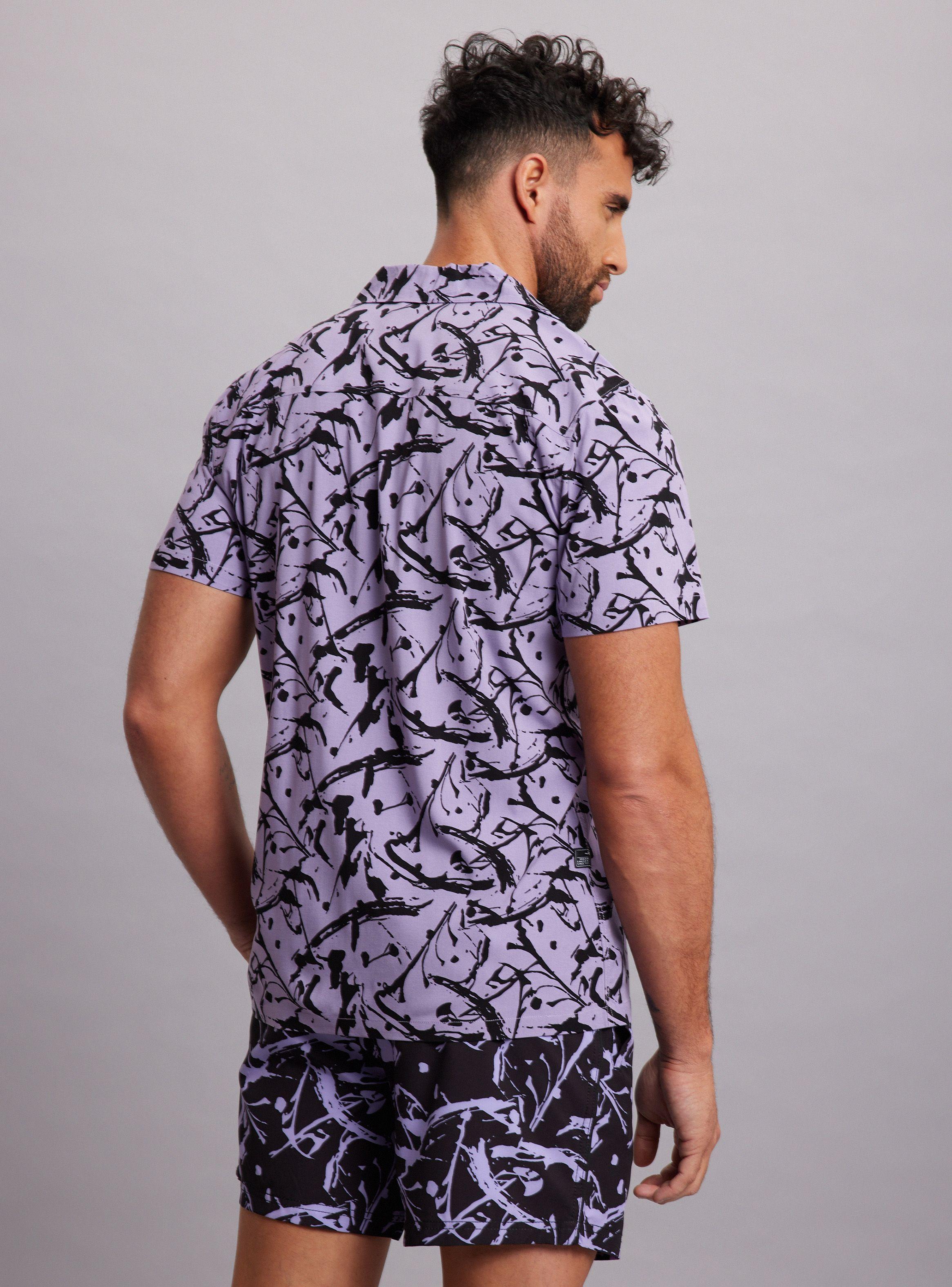 Camisa de Vestir Estampado Pincelazos-1