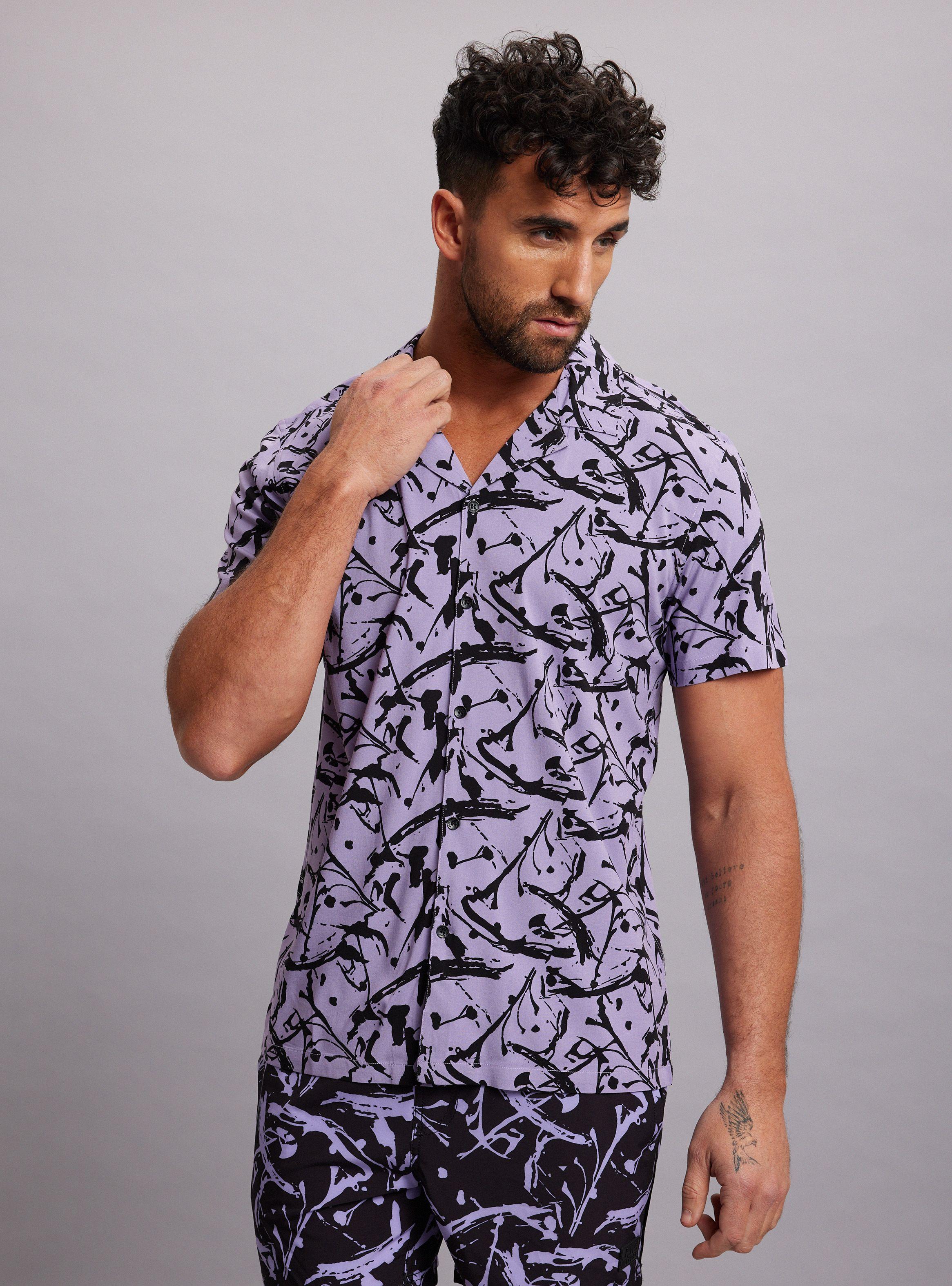 Camisa de Vestir Estampado Pincelazos-0