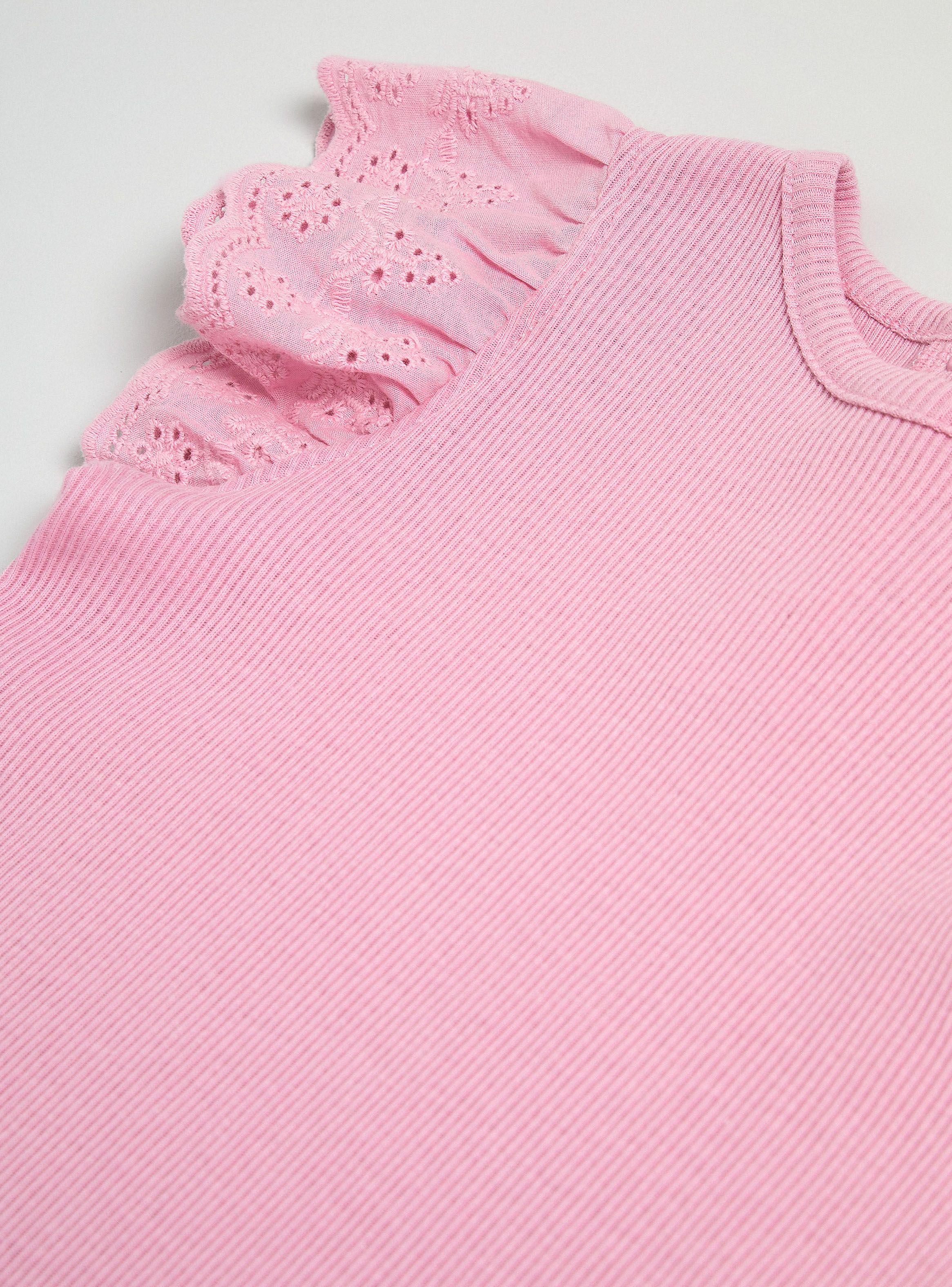 Polera Sólida con Manga de Broderie-2