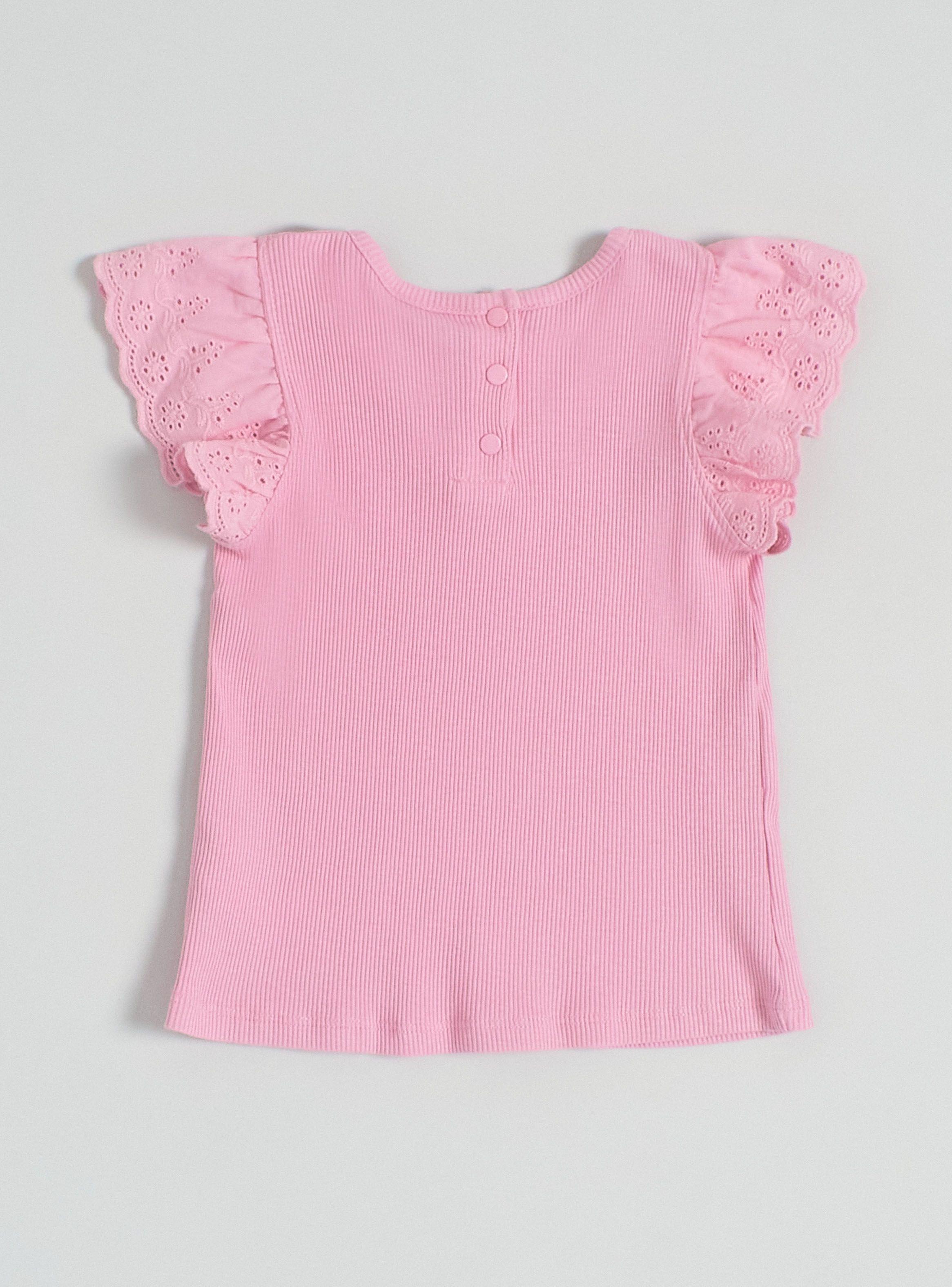 Polera Sólida con Manga de Broderie-1