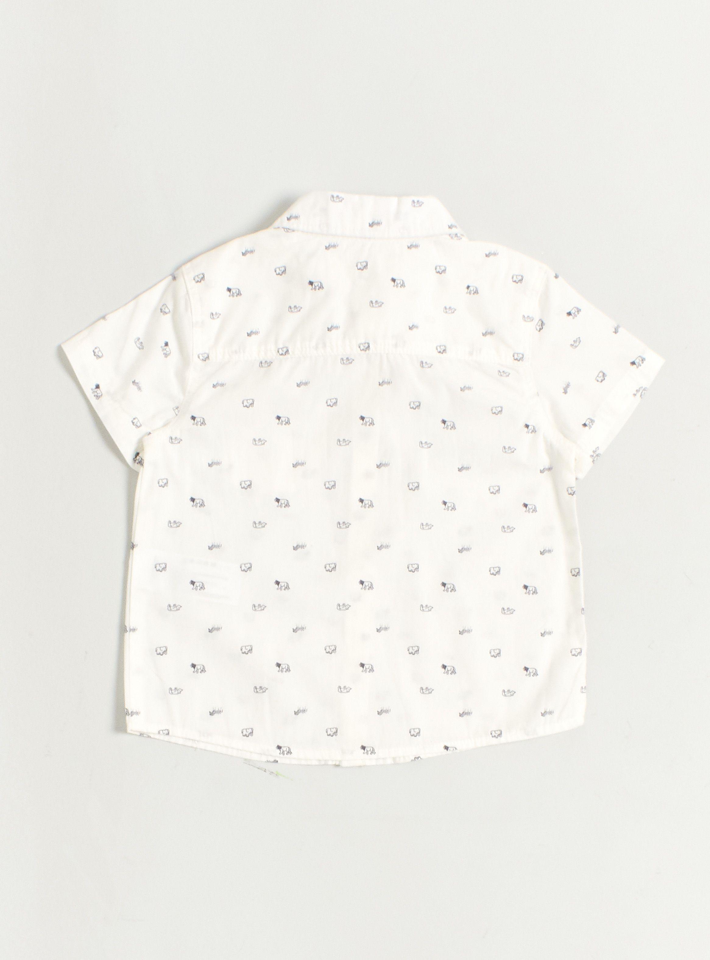 Camisa con Mini Estampado y Bolsillo-1