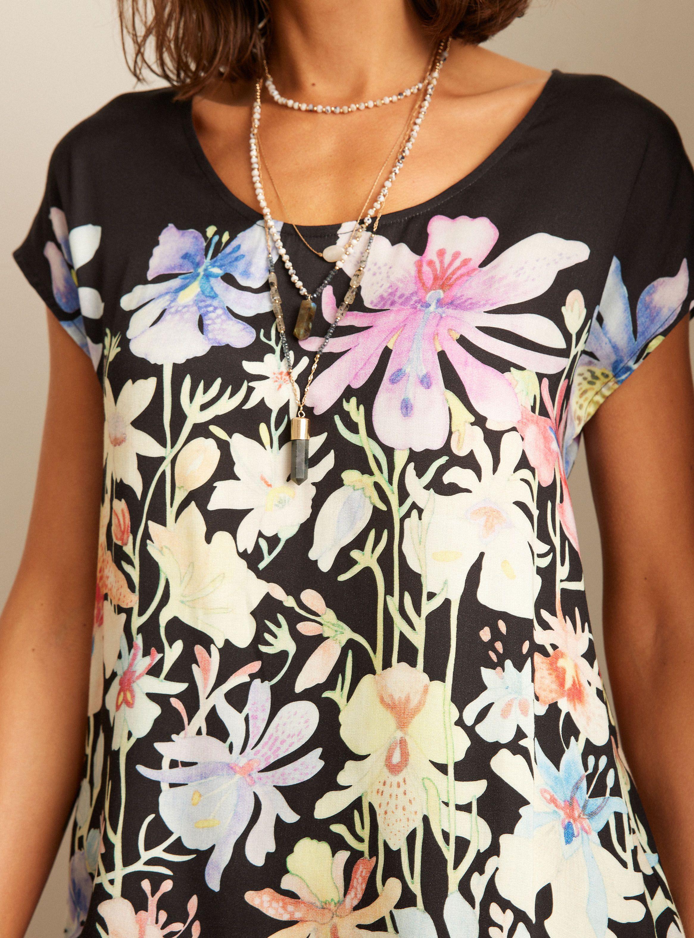 Polera Suelta Estampada Color-3