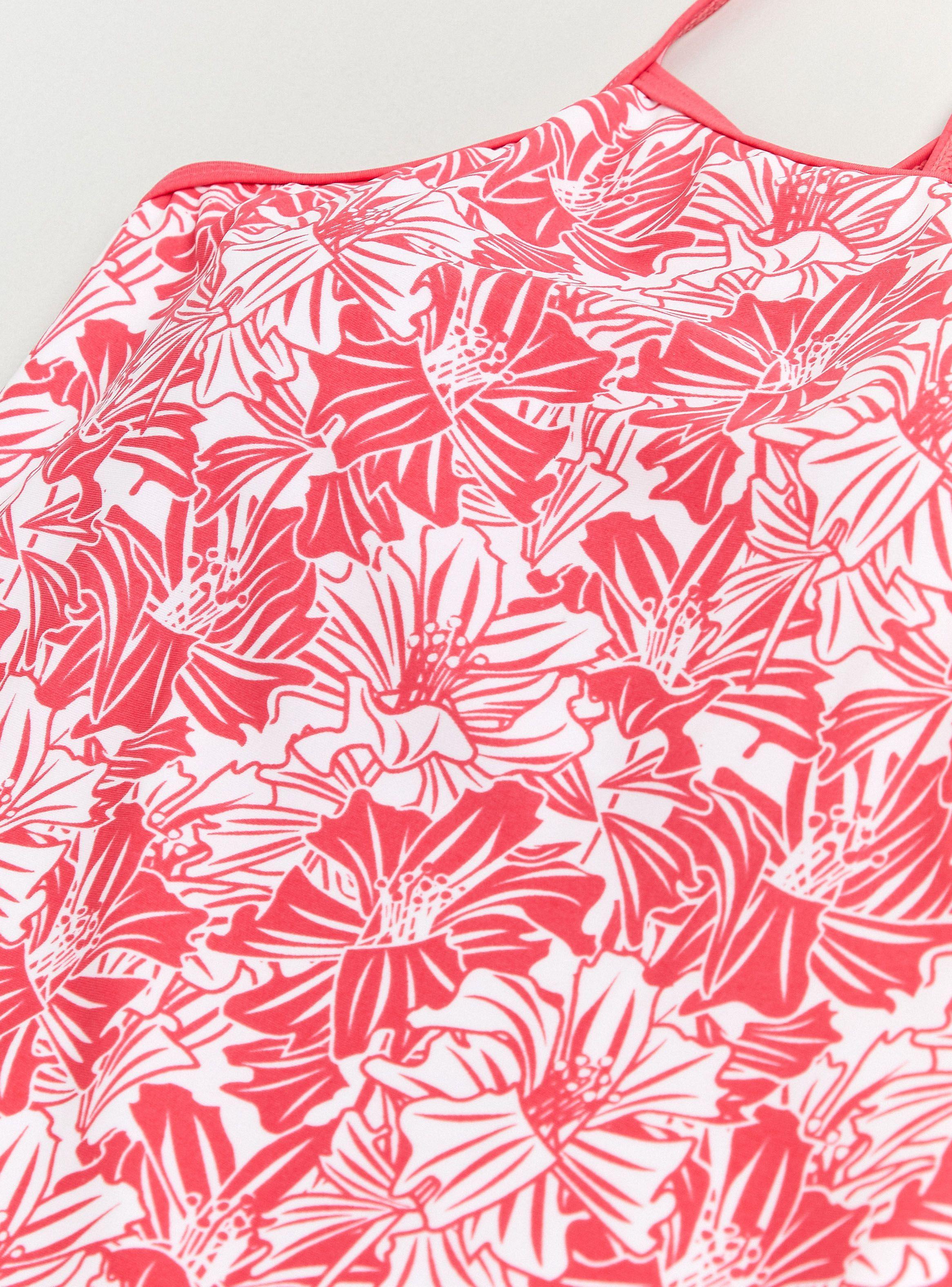 Traje de Baño Básico Estampado Borde Sólido-4