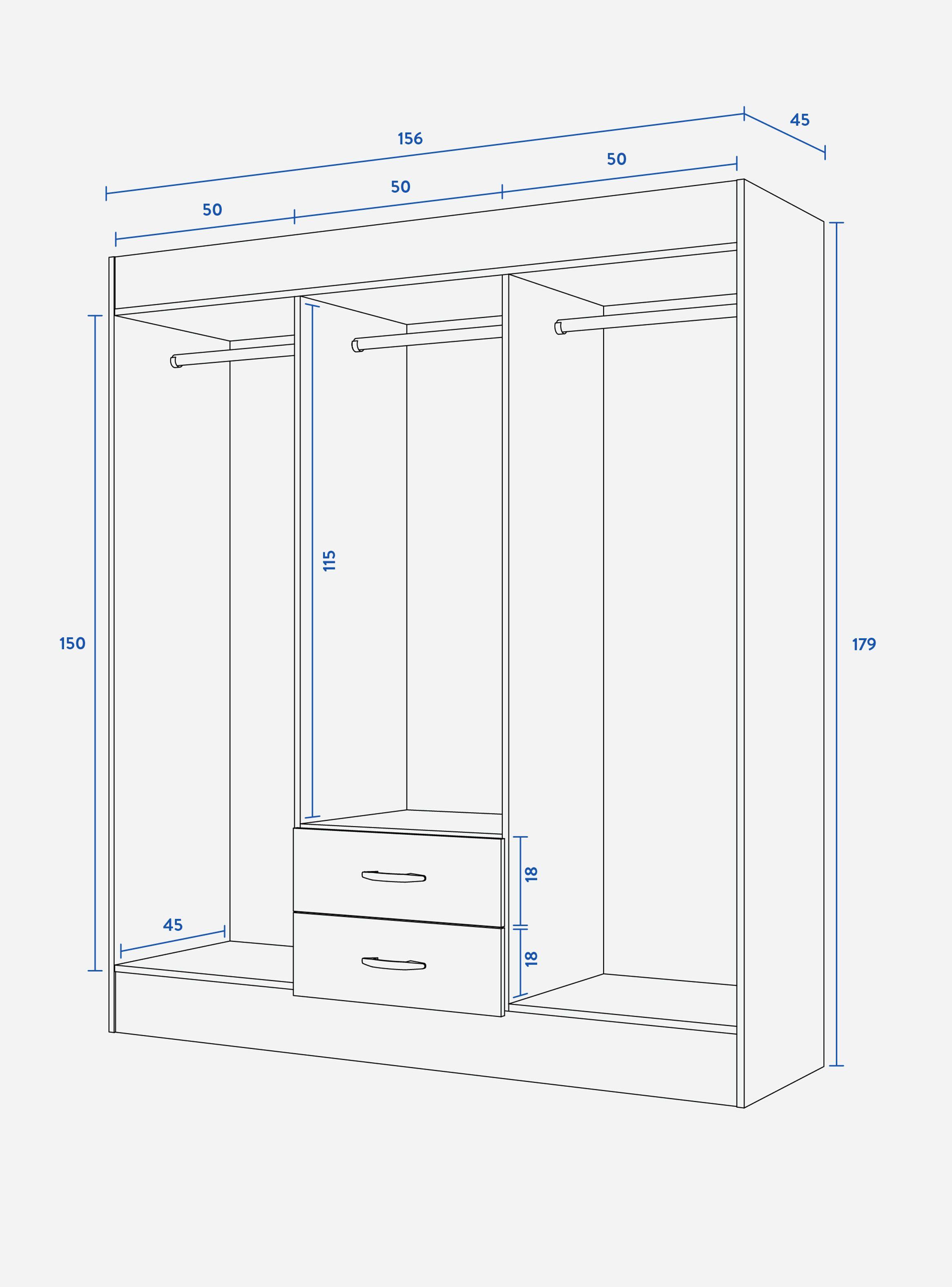 Set Muebles Dormitorio Clóset Trancura + Cómoda Fénix-1