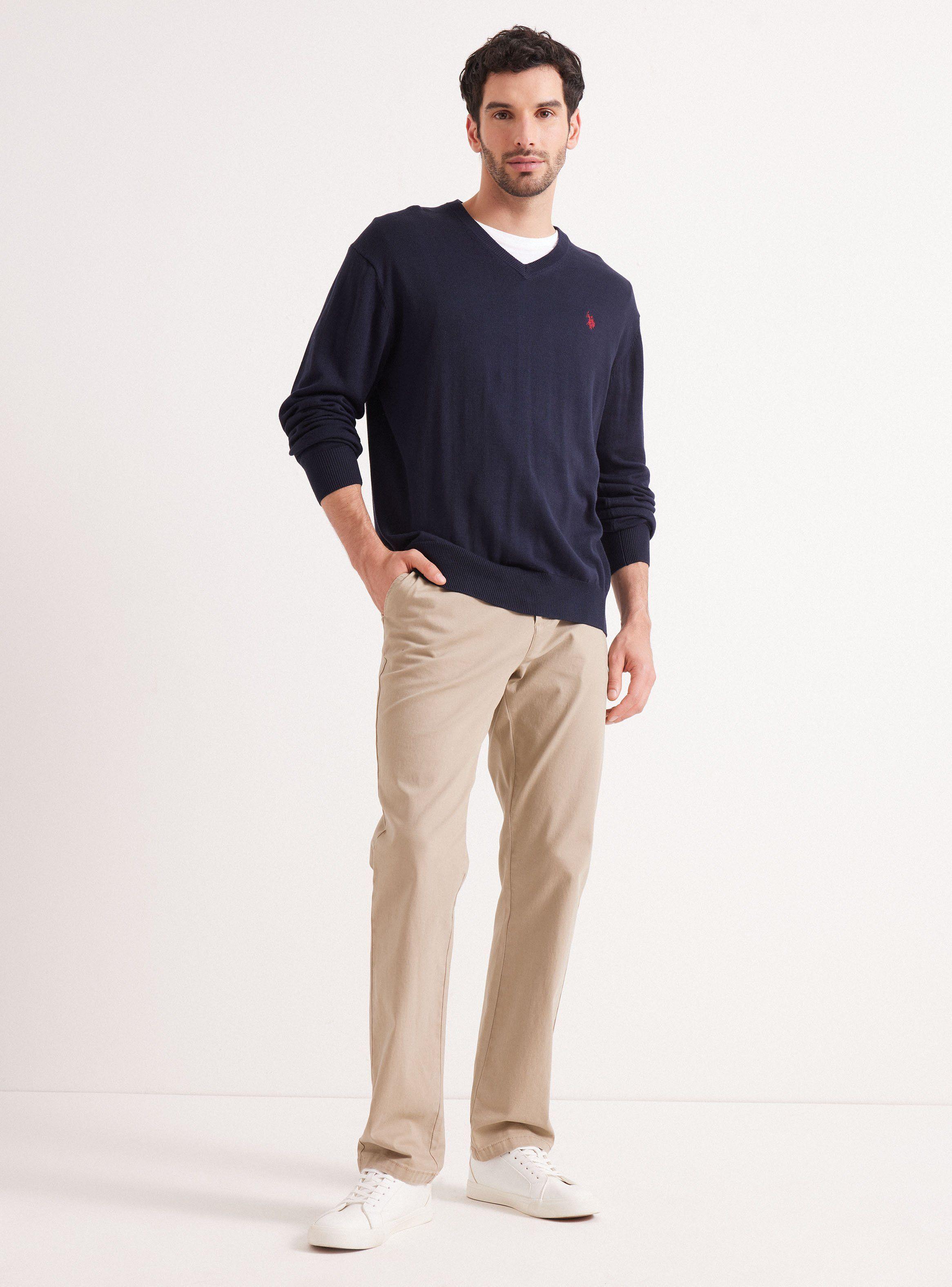 Sweater Básico Cuello V Logo-3