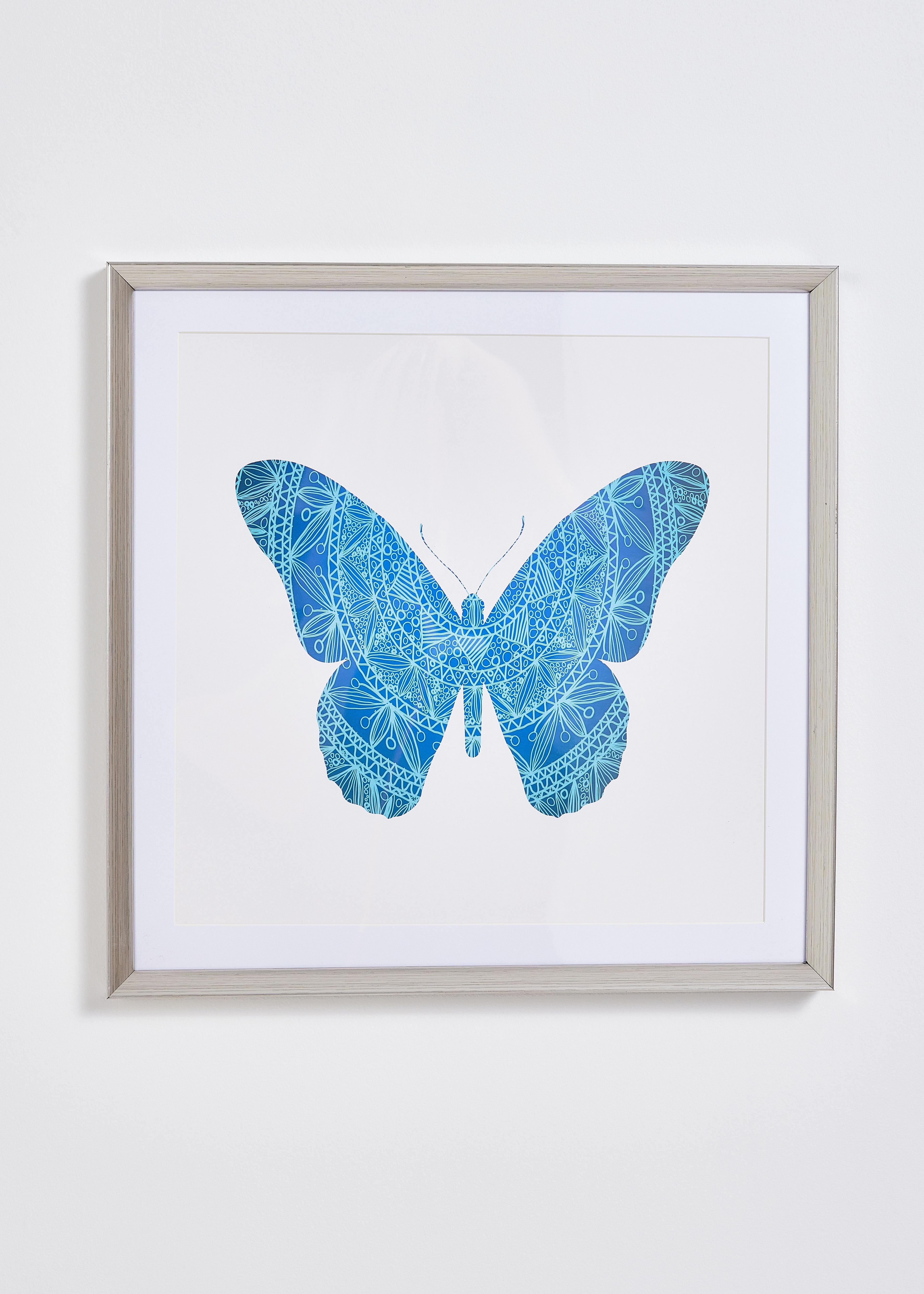 Cuadro Mariposa Celeste 50 x 50 cm-0