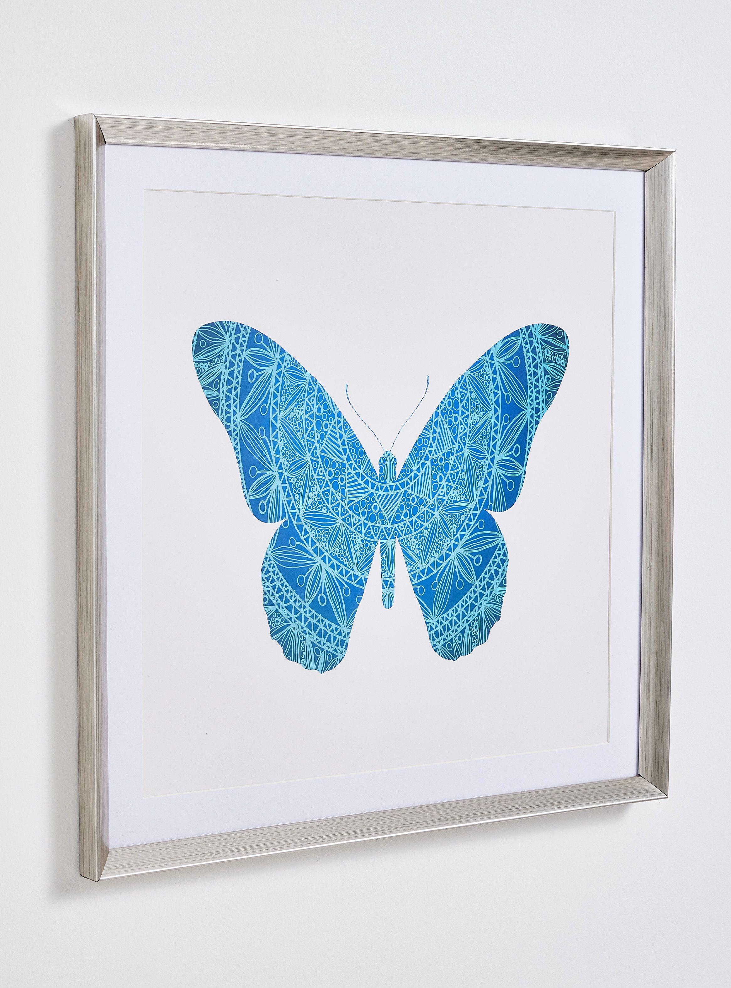 Cuadro Mariposa Celeste 50 x 50 cm-1