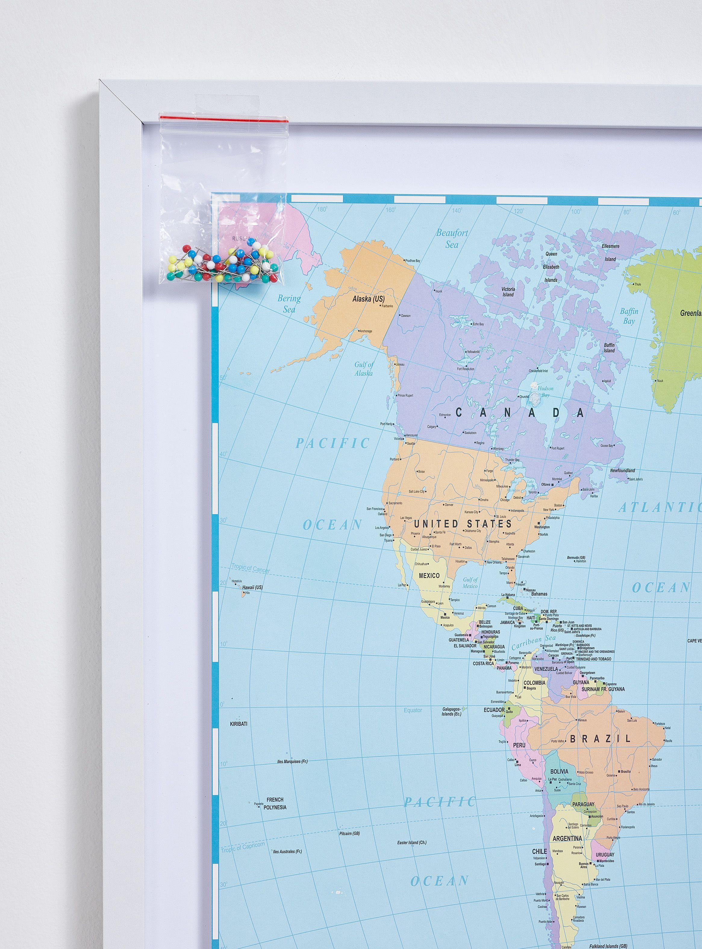 Cuadro Attimo 50 x 70 cm Mapa Pineable Color Marca-2