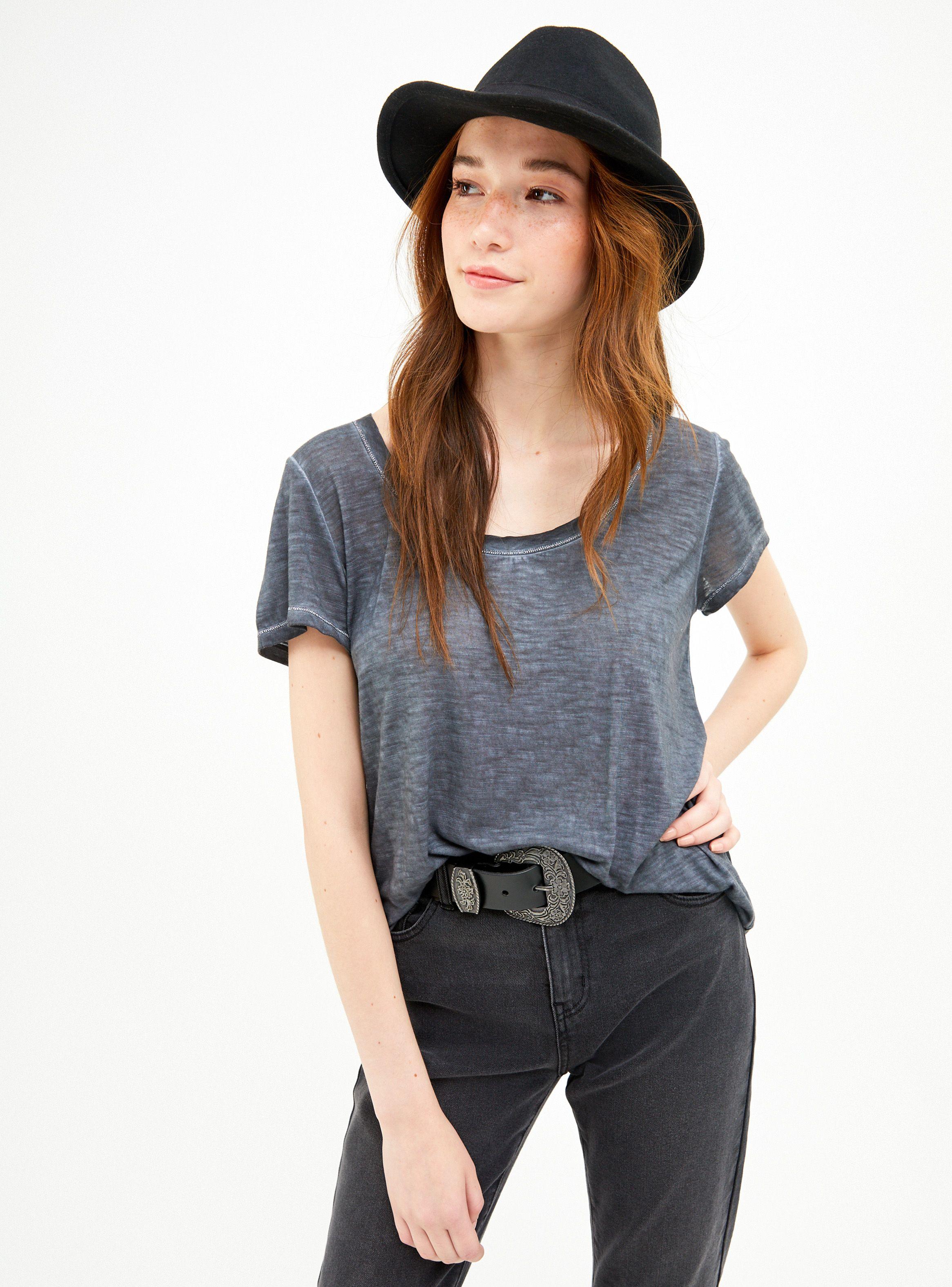 Polera Manga Corta con Cuello de Satin Umbrale Woman-0