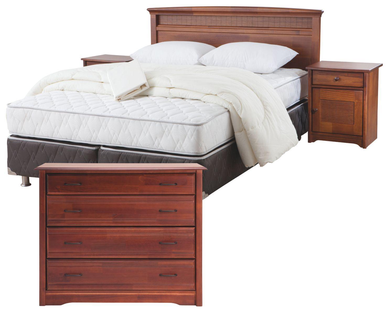 Box Spring Ergo-T 2 Plazas Base Dividida Textil Véneto+ Cómoda Belfast-0