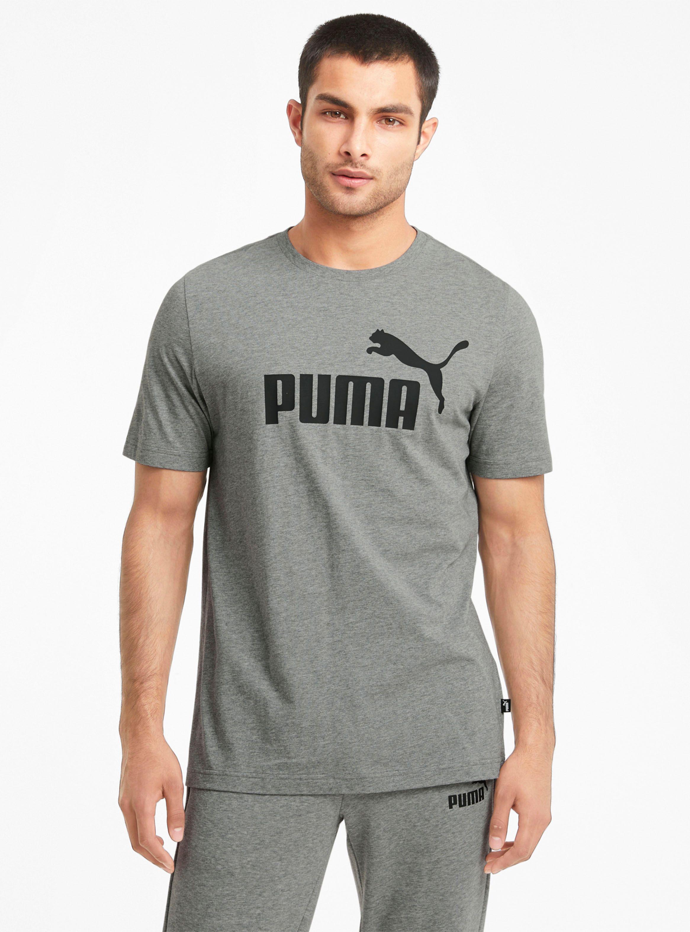 Polera ESS Logo Tee Gris Hombre-3