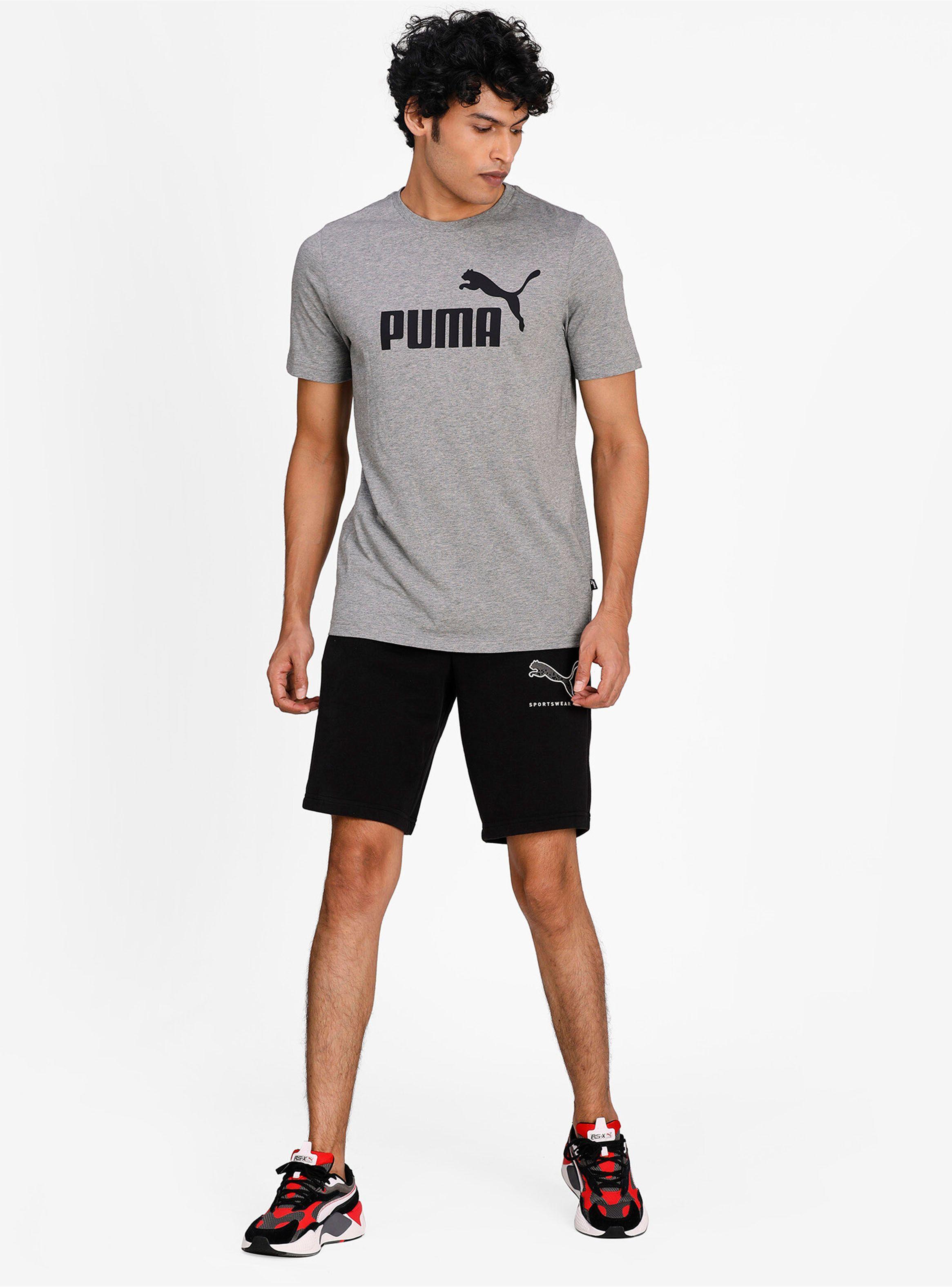 Polera ESS Logo Tee Gris Hombre-4